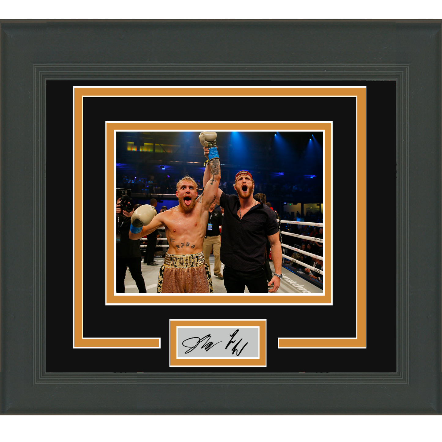Framed Jake Paul Logan Paul Facsimile Laser Engraved Signature Auto 11x14 Boxing Photo