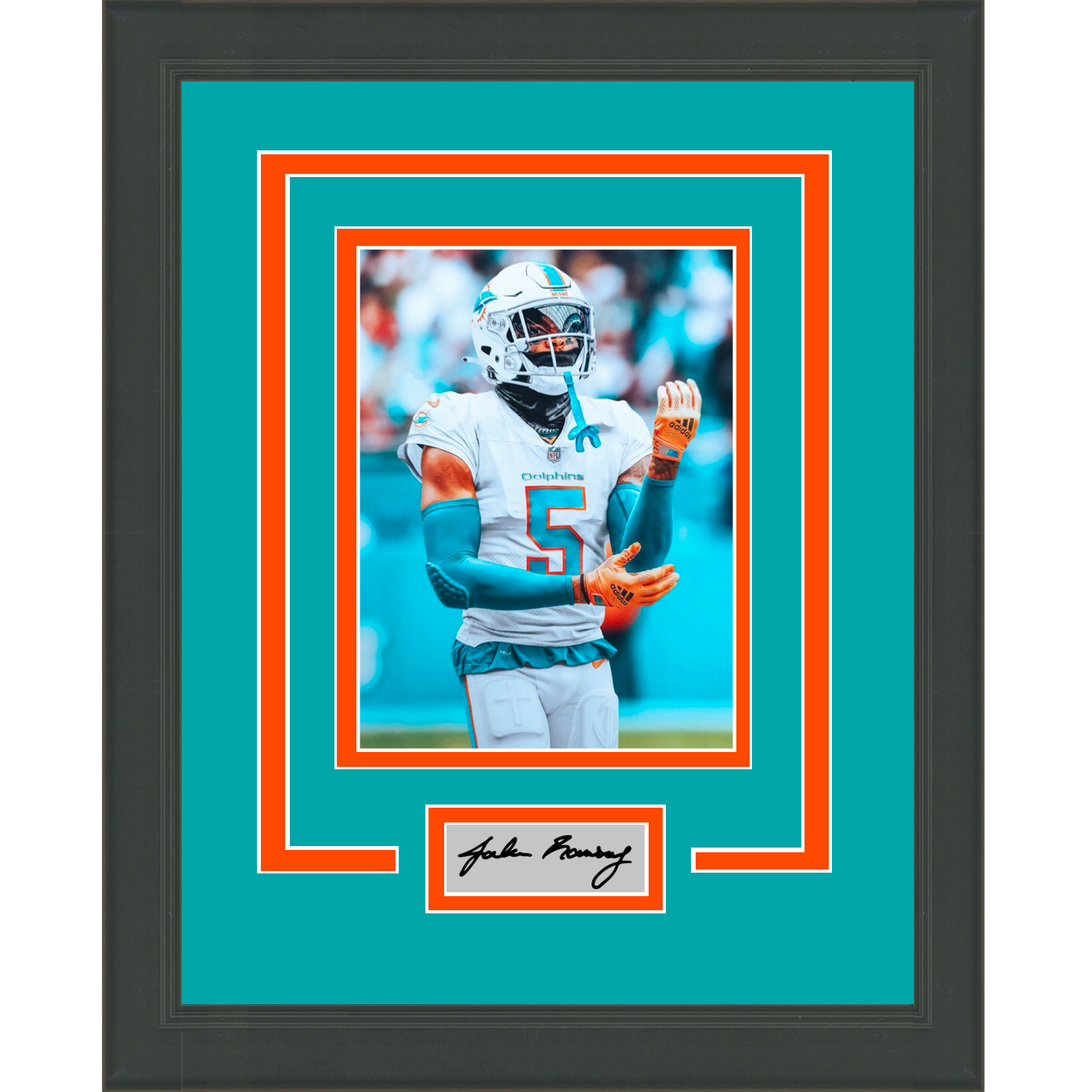 Framed Jalen Ramsey Facsimile Laser Engraved Signature Auto Miami Dolphins 11x14 Football Photo