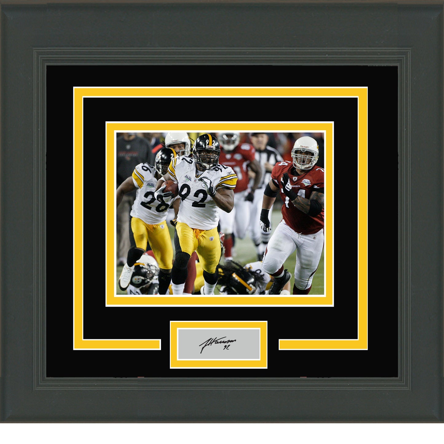 Framed James Harrison Facsimile Laser Engraved Signature Auto Pittsburgh Steelers 11x14 Football Photo