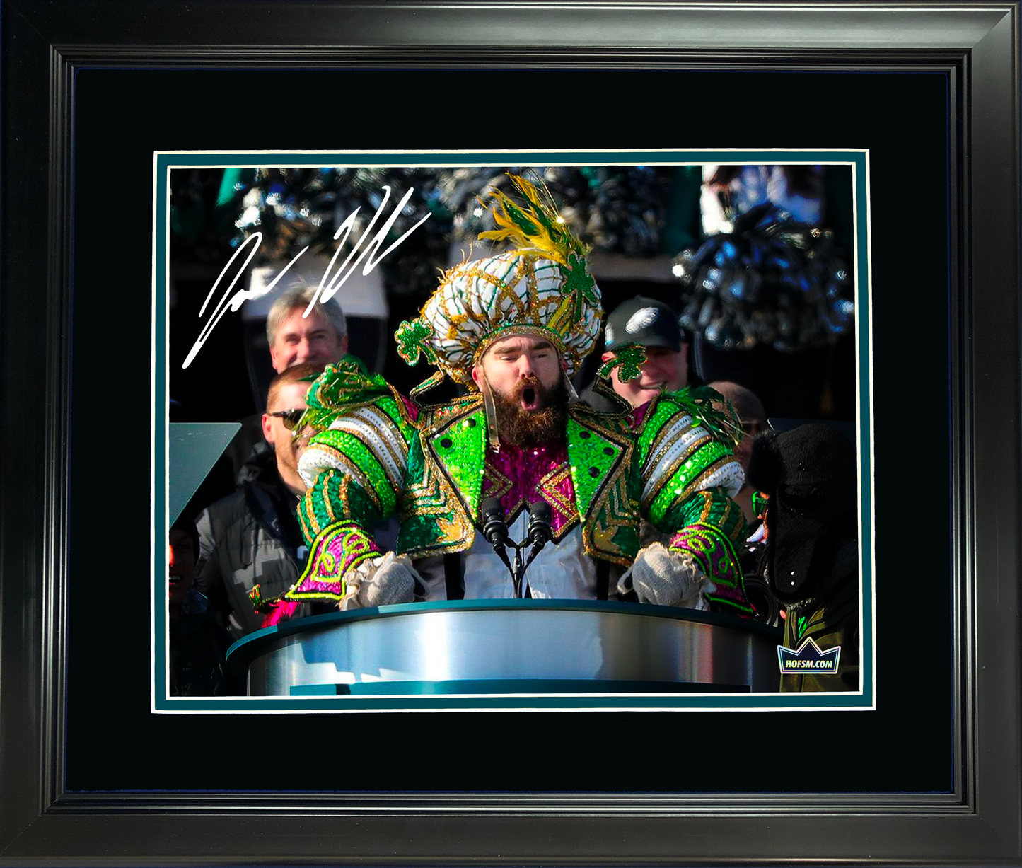Framed Jason Kelce Philadelphia Eagles Mummers Parade Speech Facsimile Laser Engraved Signature Auto 11"x14" Football Photo HOFSM Holo
