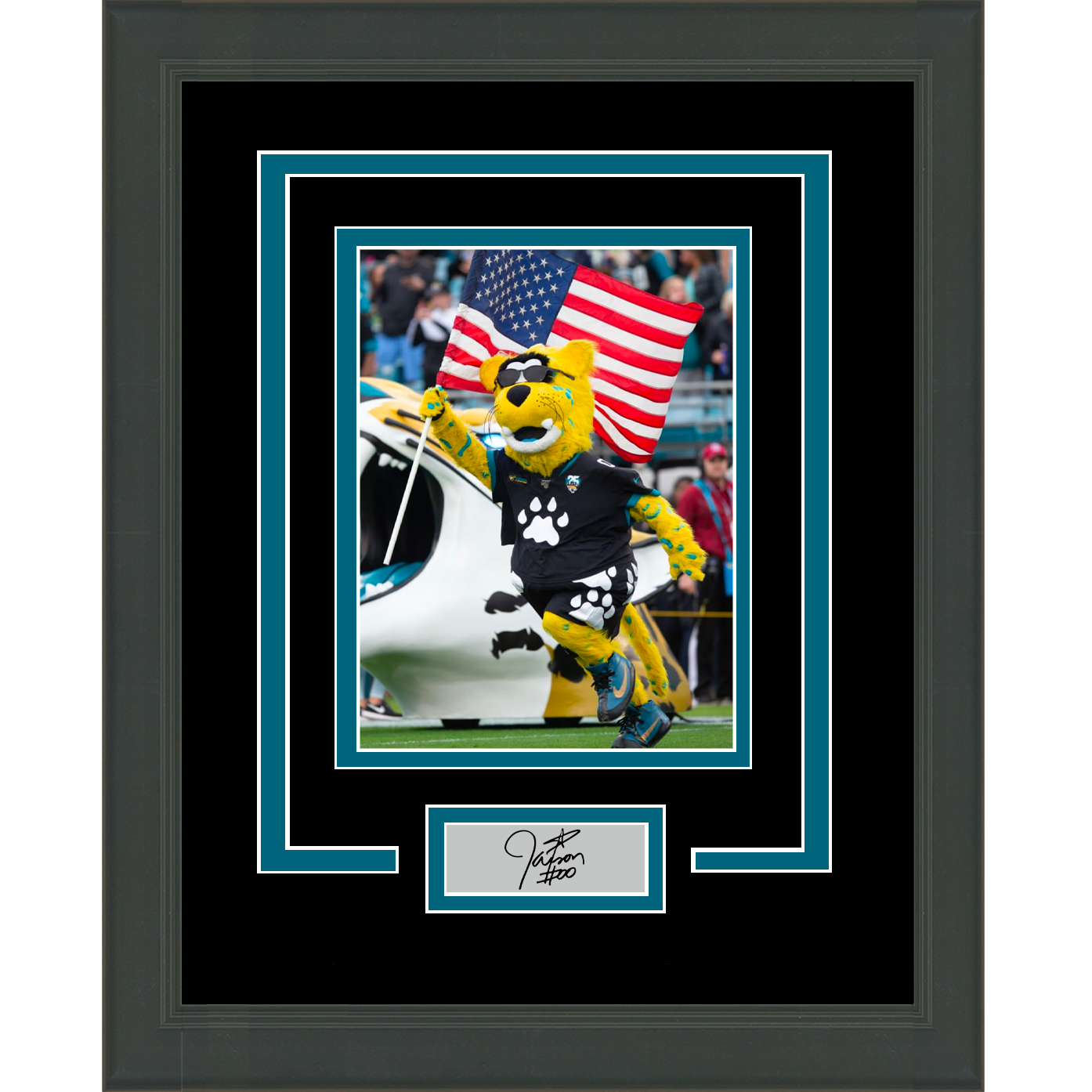 Framed Jaxson De Ville Facsimile Laser Engraved Signature Auto Jacksonville Jaguars 11x14 Football Photo