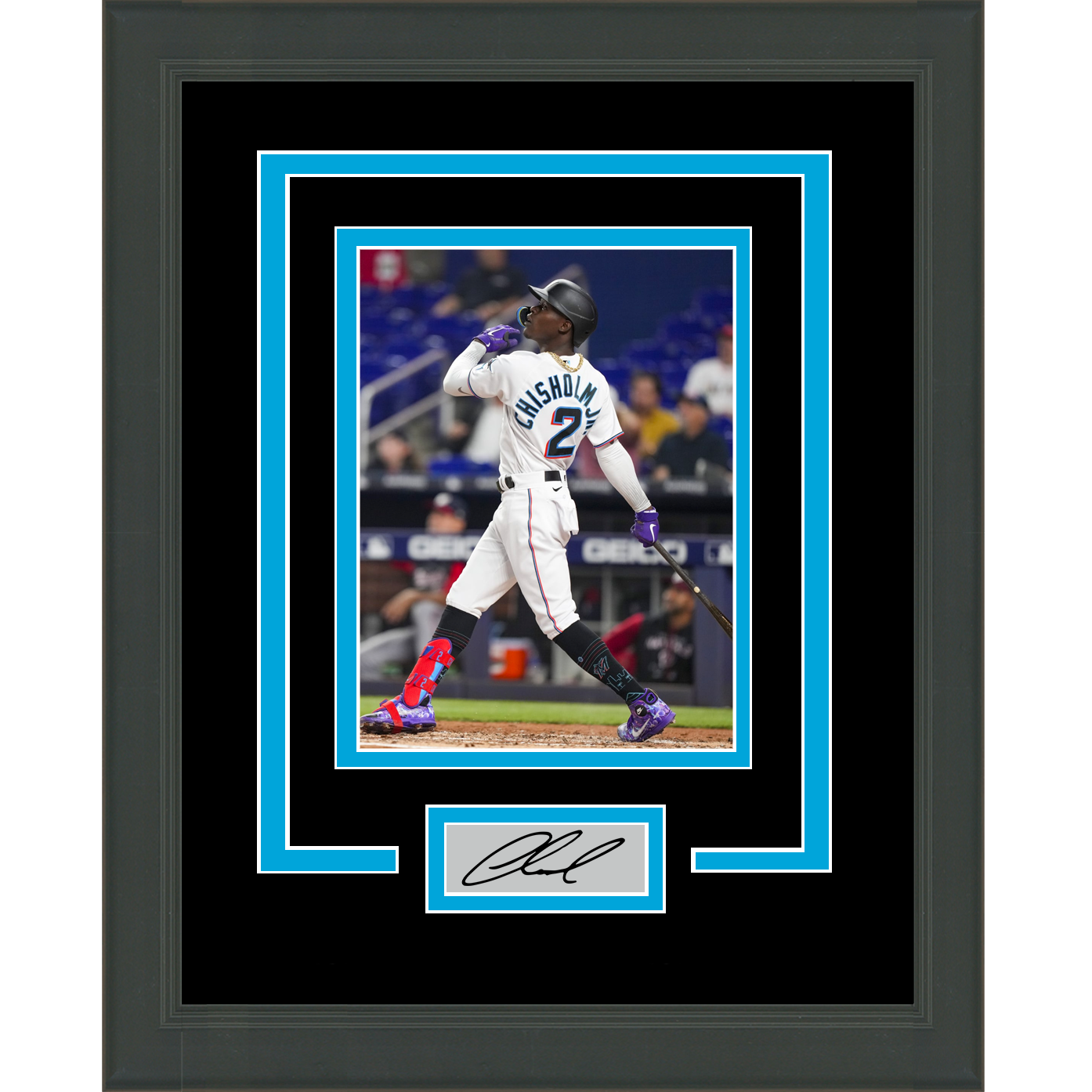 Framed Jazz Chisholm Facsimile Laser Engraved Signature Auto Miami Marlins 11x14 Baseball Photo