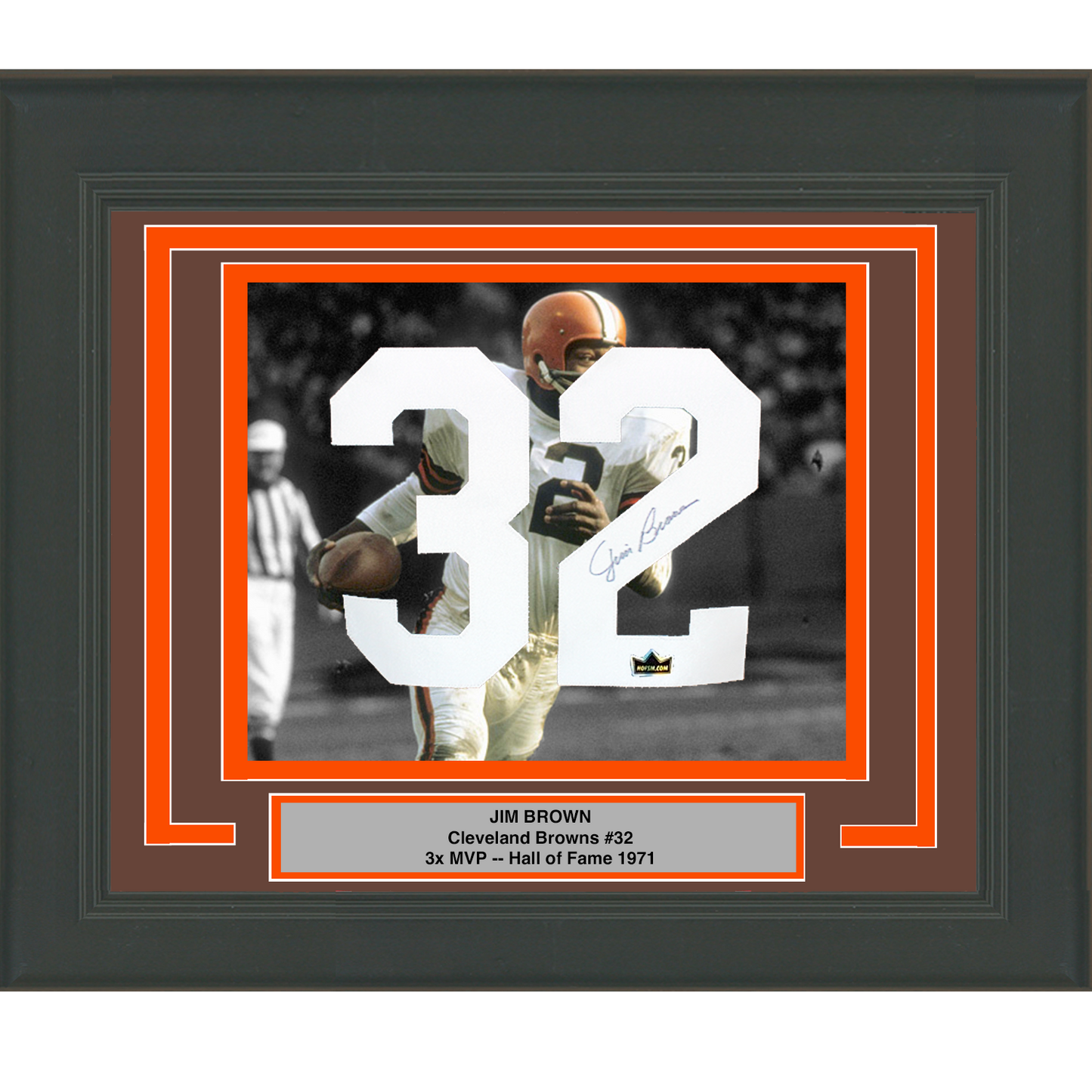 Framed Jim Brown Facsimile Autographed Jersey Number 23x21 Cleveland Browns Reprint Laser Auto Football Photo