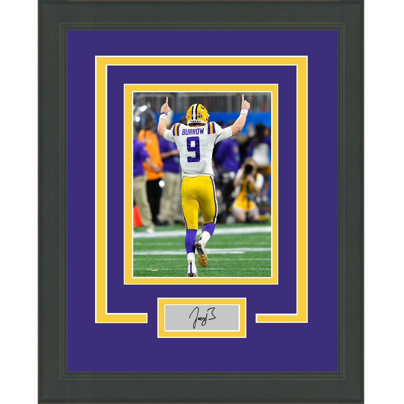 Framed Joe Burrow Facsimile Laser Engraved Signature Auto LSU Tigers 11x14 Football Photo