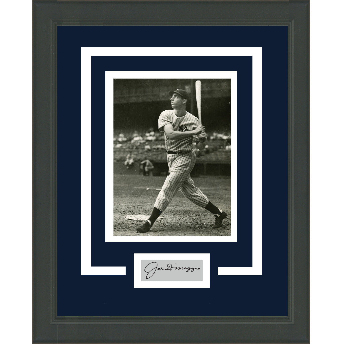 Framed Joe DiMaggio Facsimile Laser Engraved Signature Auto New York Yankees 11x14 Baseball Photo