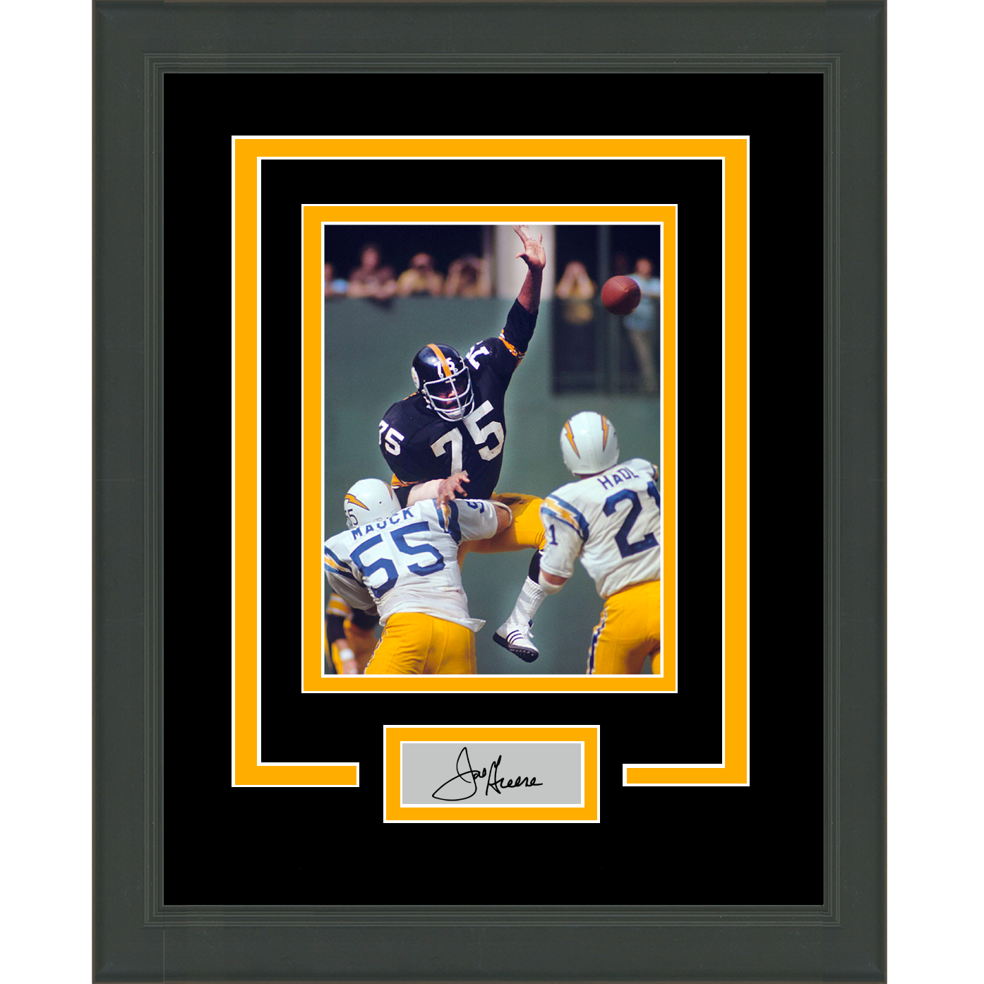 Framed Joe Greene Facsimile Laser Engraved Signature Auto Pittsburgh Steelers 11x14 Football Photo