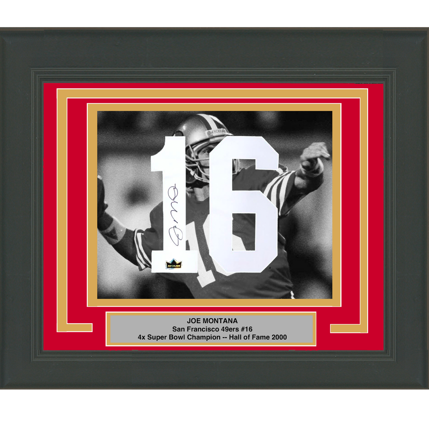 Framed Joe Montana Facsimile Autographed Jersey Number 23x21 San Francisco 49ers Reprint Laser Auto Football Photo