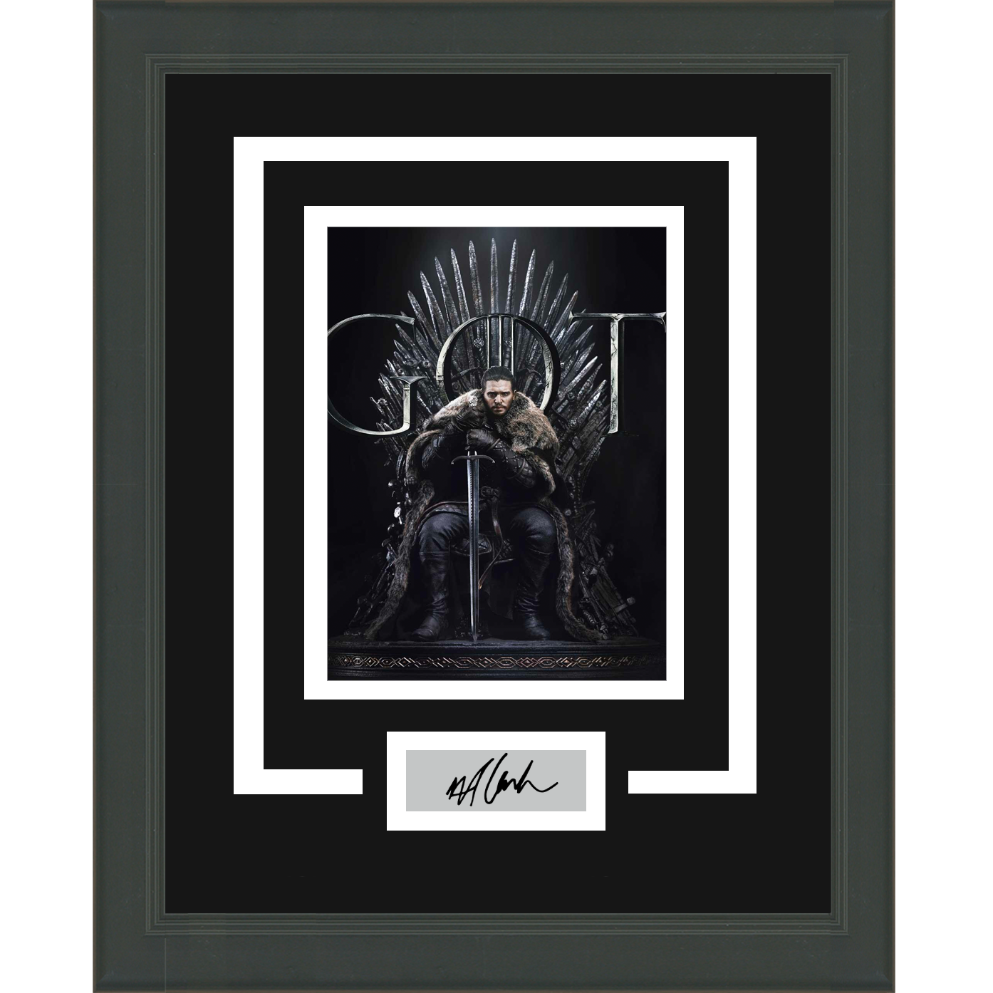 Framed Kit Harington Jon Snow Facsimile Laser Engraved Signature Auto Game of Thrones 11x14 Photo