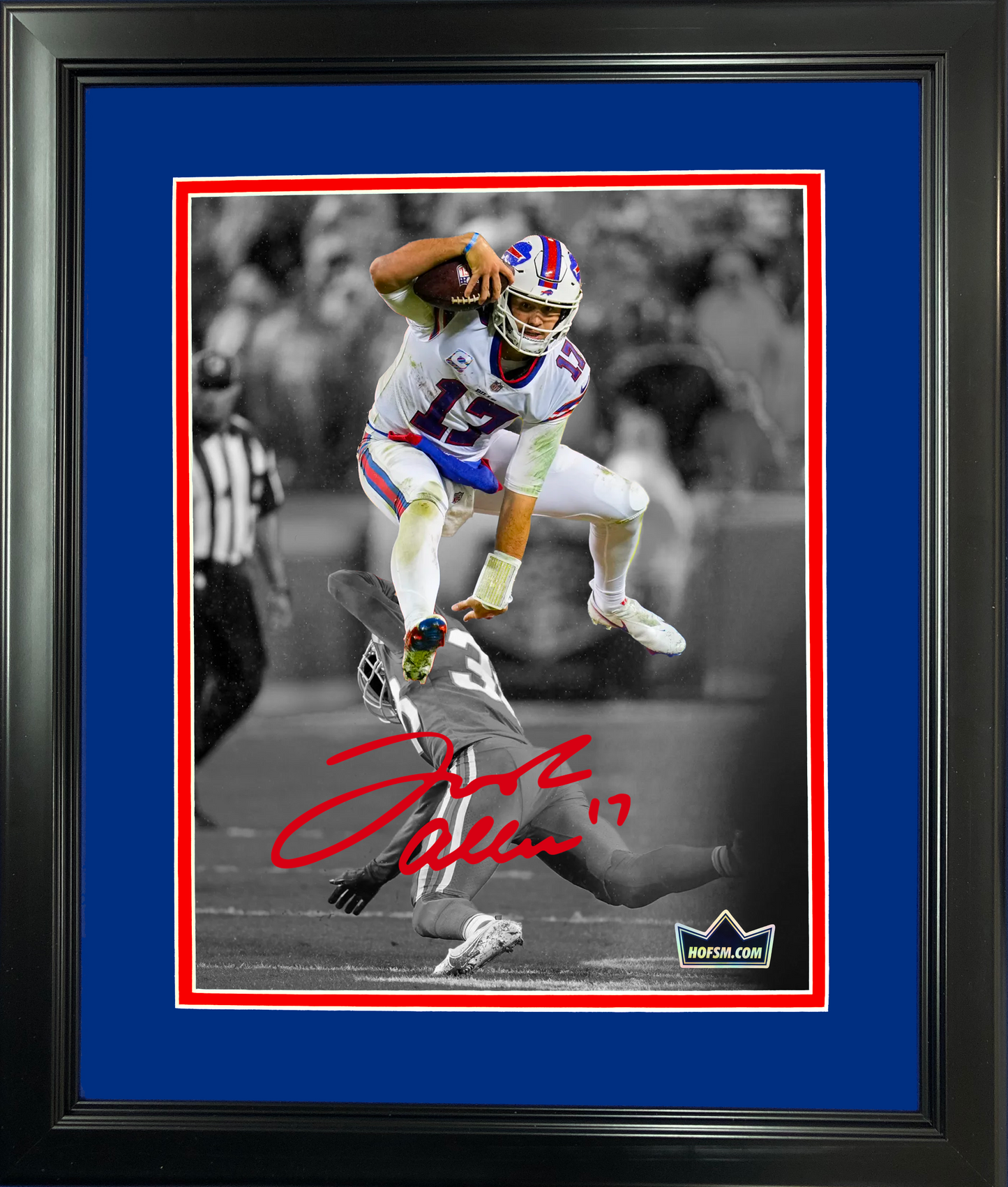 Framed Josh Allen Buffalo Bills Facsimile Laser Engraved Signature Auto 11"x14" Football Photo HOFSM Holo