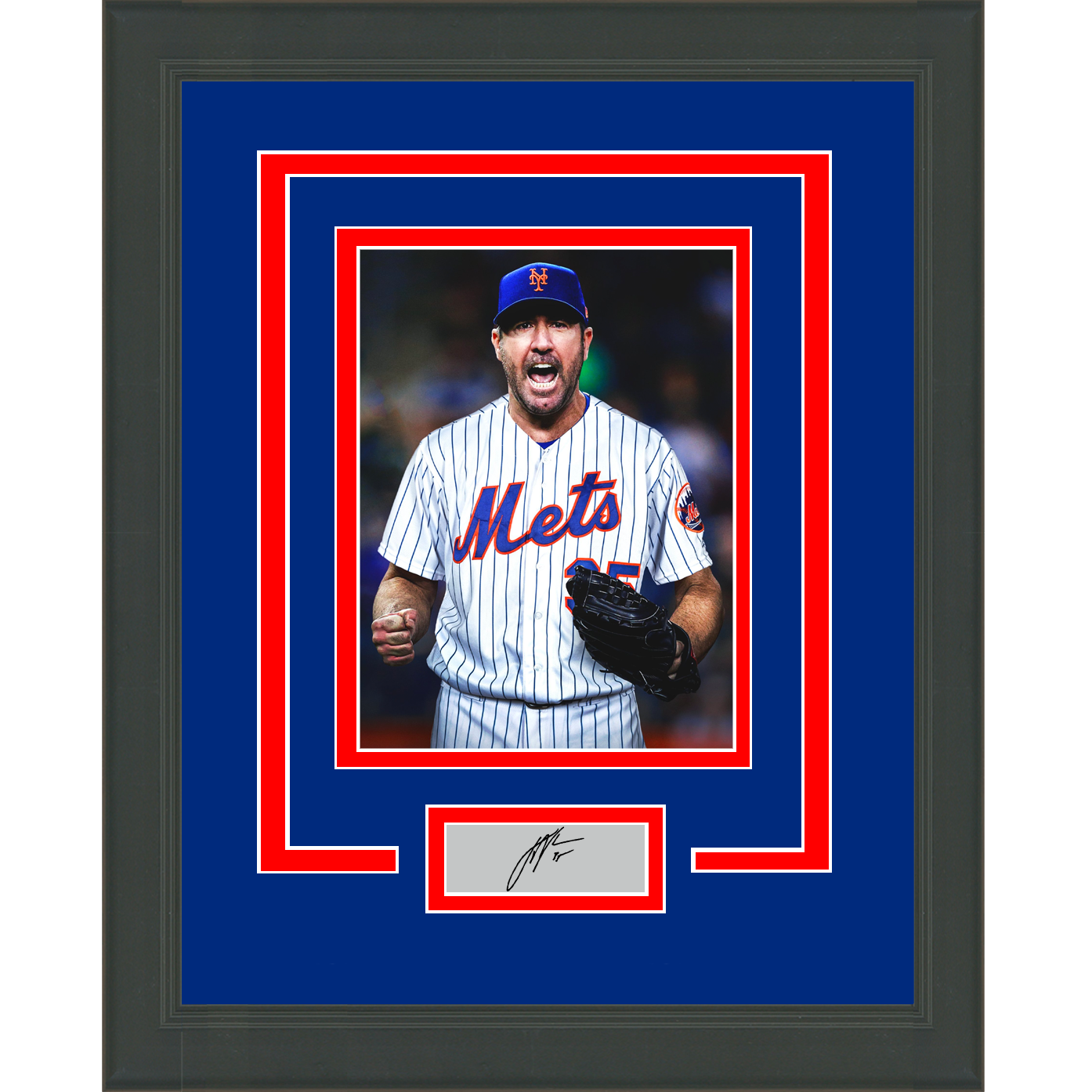 Framed Justin Verlander Facsimile Laser Engraved Signature Auto New York Mets 11x14 Baseball Photo