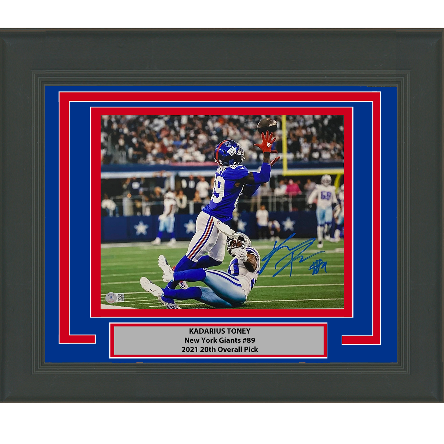 Framed Autographed/Signed Kadarius Toney New York Giants 11x14 Football Photo Beckett BAS COA #2