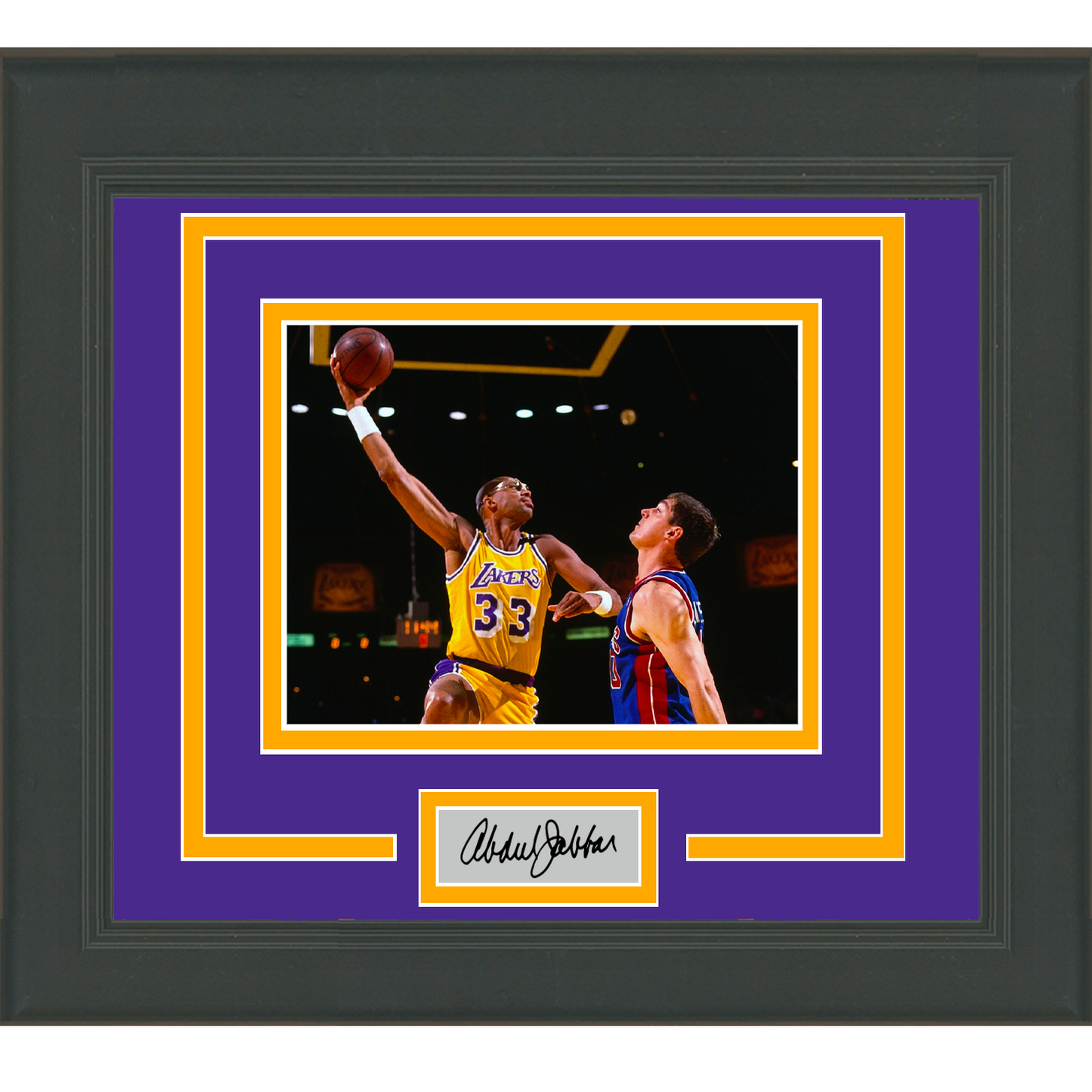 Framed Kareem Abdul-Jabbar Facsimile Laser Engraved Signature Auto Los Angeles Lakers 11x14 Basketball Photo