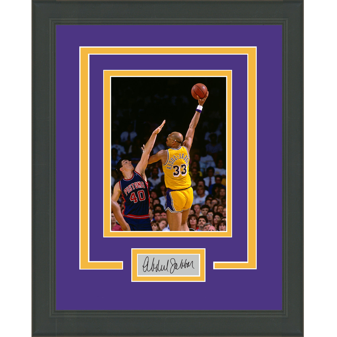 Framed Kareem Abdul-Jabbar Facsimile Laser Engraved Signature Auto Los Angeles Lakers 11x14 Basketball Photo