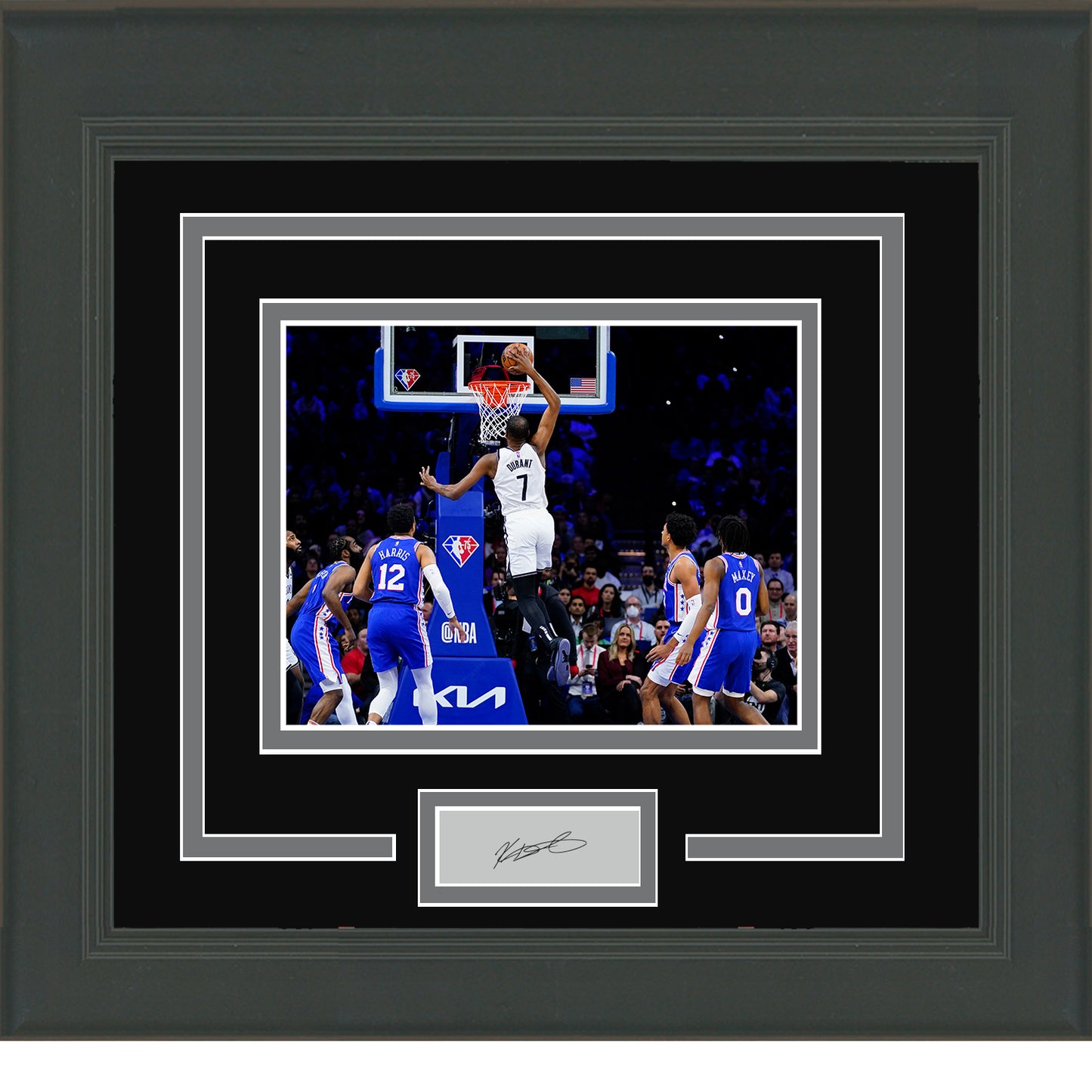 Framed Kevin Durant Facsimile Laser Engraved Signature Auto Brooklyn Nets 11x14 Basketball Photo