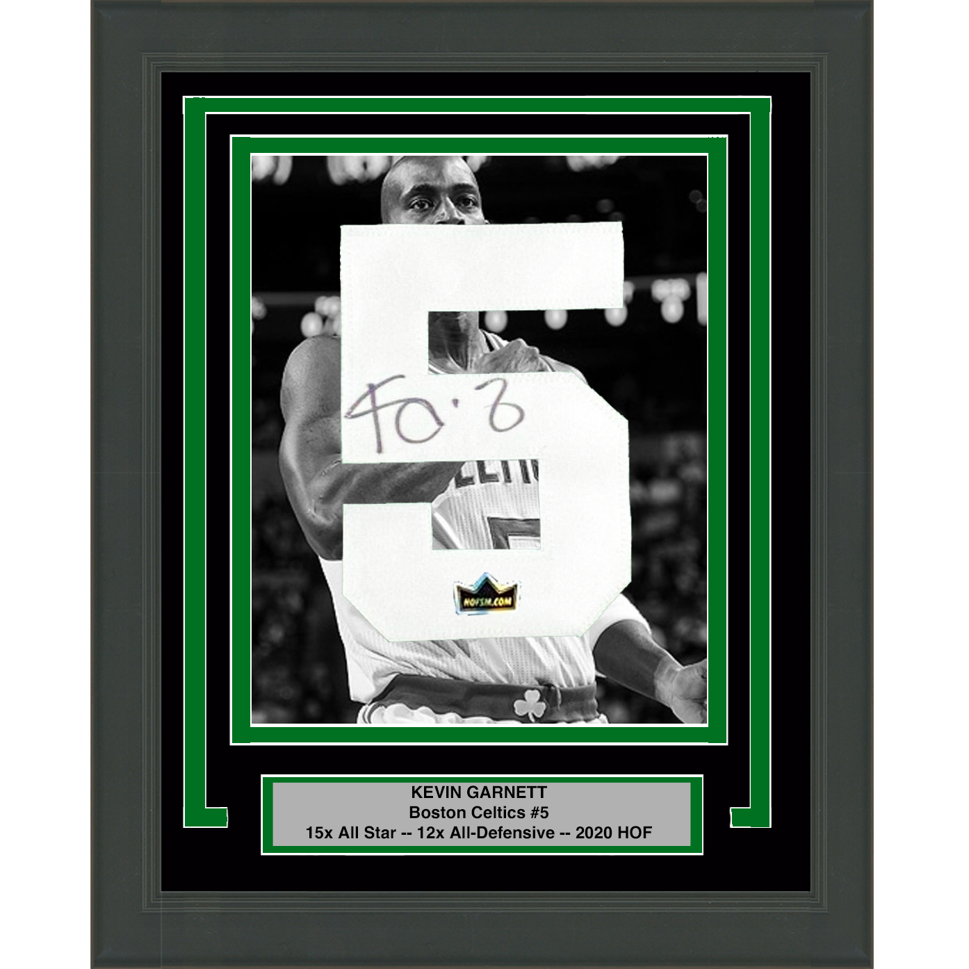 Framed Kevin Garnett Facsimile Autographed Jersey Number 20x24 Boston Celtics Reprint Laser Auto Basketball Photo