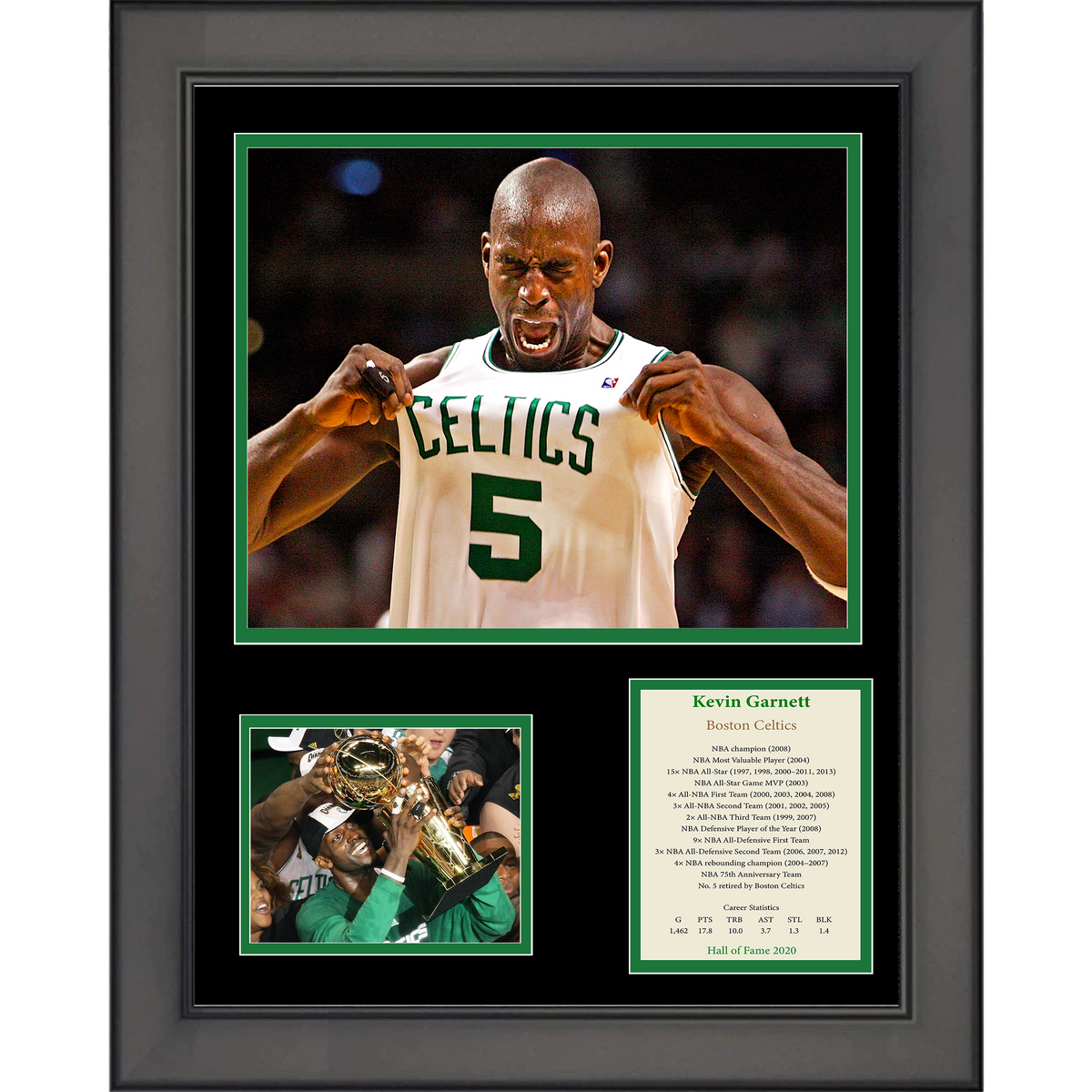 Framed Kevin Garnett Hall of Fame Boston Celtics Basketball 11"x14" Three Photo Collage