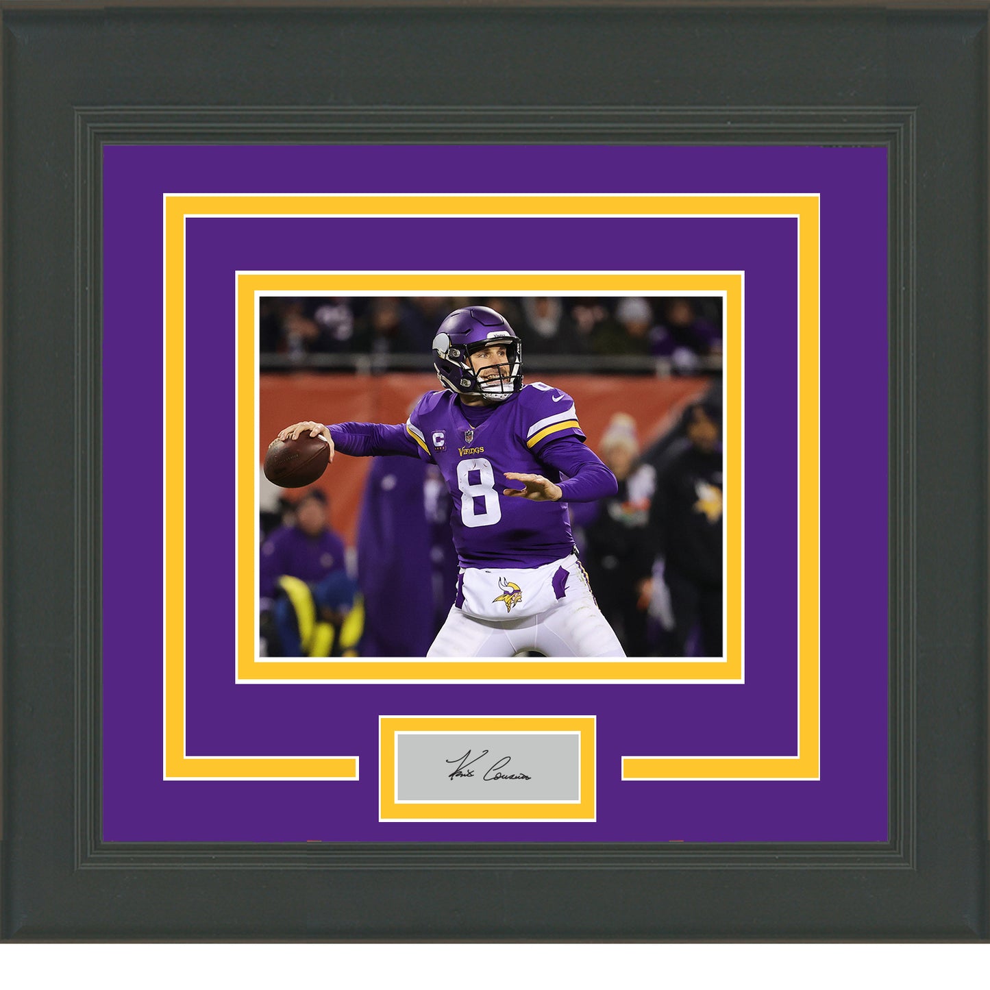 Framed Kirk Cousins Facsimile Laser Engraved Signature Auto Minnesota Vikings 11x14 Football Photo
