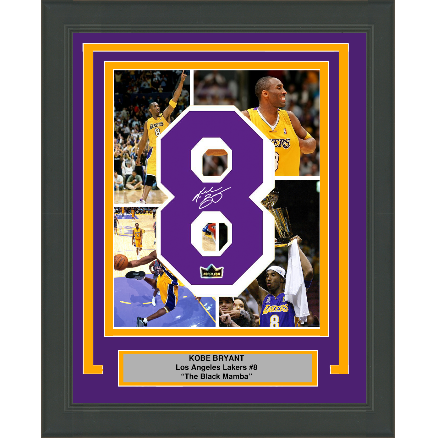 Framed Kobe Bryant Facsimile Autographed Jersey Number 20x24 Los Angeles Lakers Reprint Laser Auto Basketball Photo
