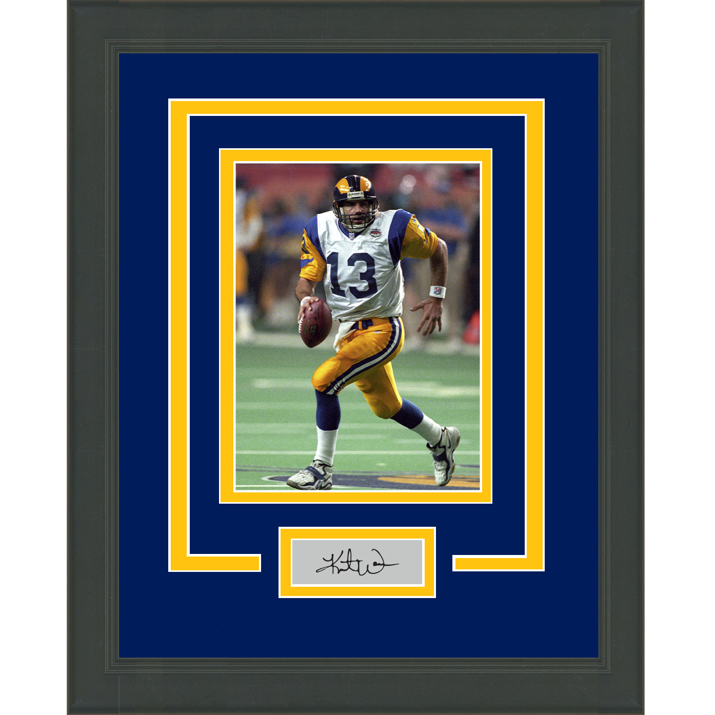 Framed Kurt Warner Facsimile Laser Engraved Signature Auto St. Louis Rams 11x14 Football Photo
