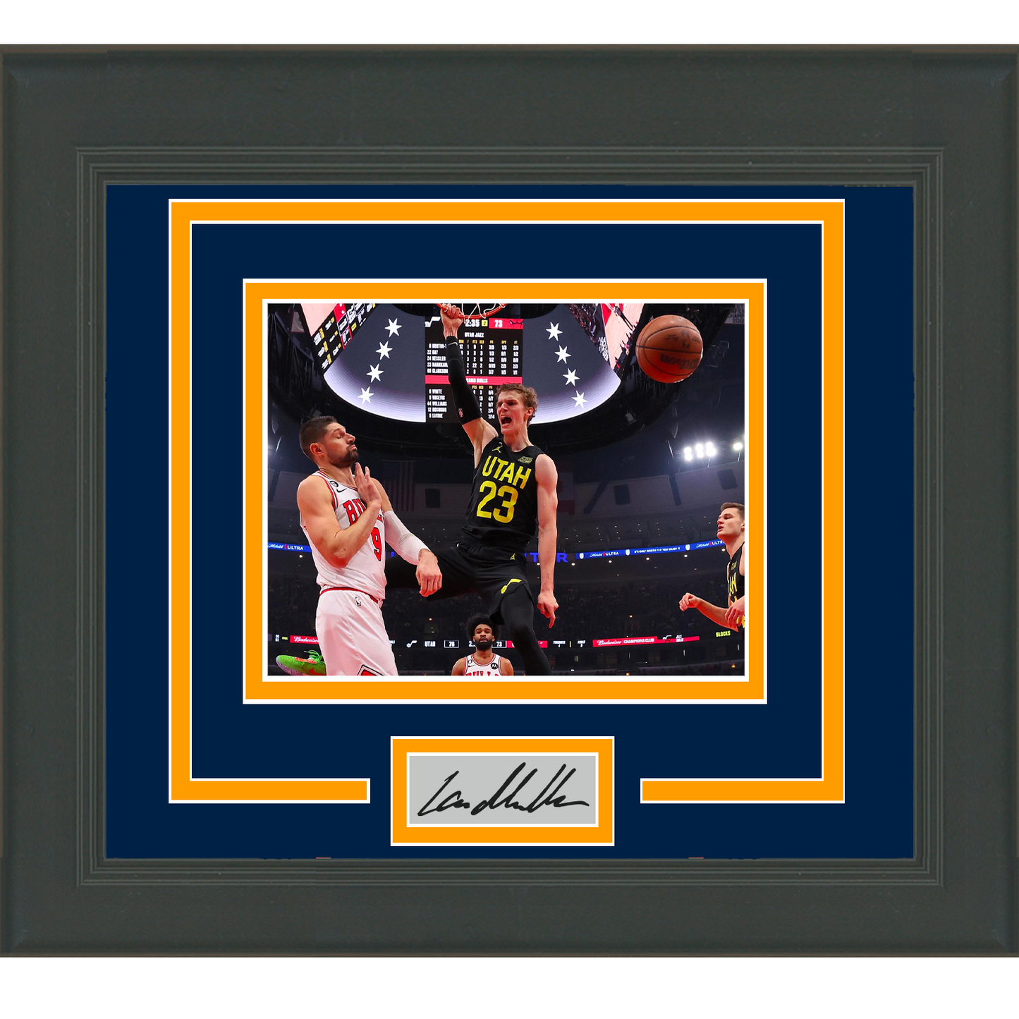 Framed Lauri Markkanen Facsimile Laser Engraved Signature Auto Utah Jazz 11x14 Basketball Photo