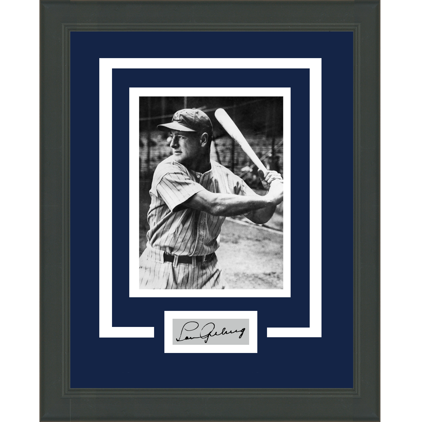 Framed Lou Gehrig Facsimile Laser Engraved Signature Auto New York Yankees 11x14 Baseball Photo