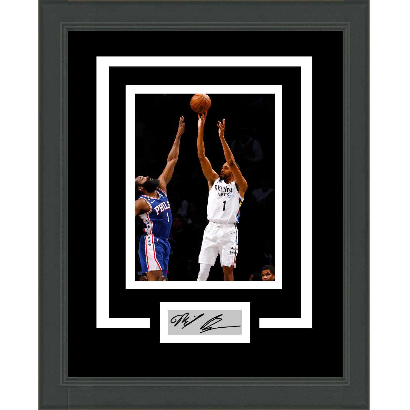 Framed Mikal Bridges Facsimile Laser Engraved Signature Auto Brooklyn Nets 11x14 Basketball Photo