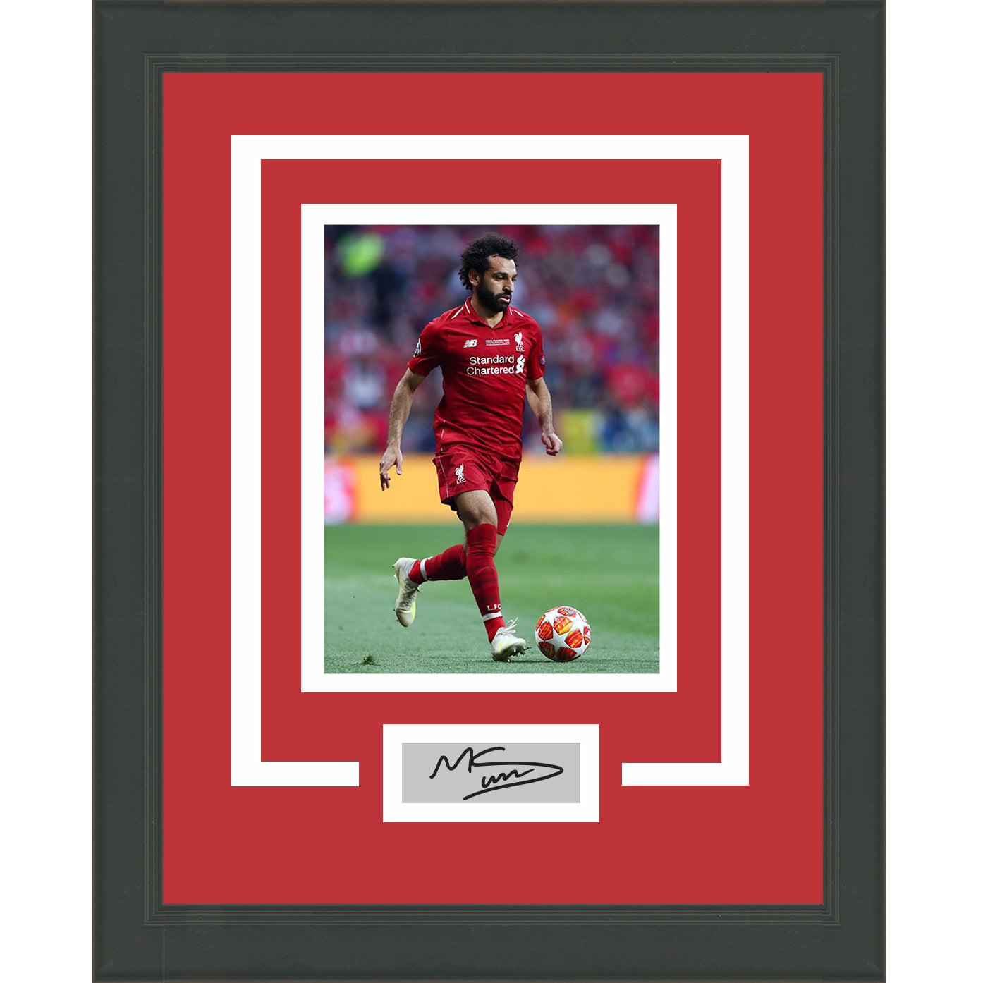 Framed Mohamed Salah Facsimile Laser Engraved Signature Auto Liverpool 11x14 Soccer Futbol Photo