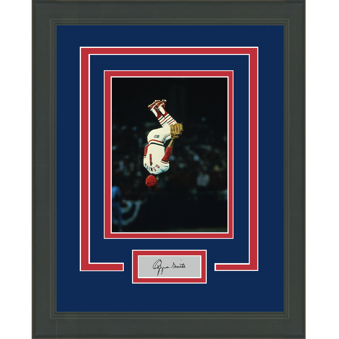 Framed Ozzie Smith Facsimile Laser Engraved Signature Auto St. Louis Cardinals 11x14 Baseball Photo