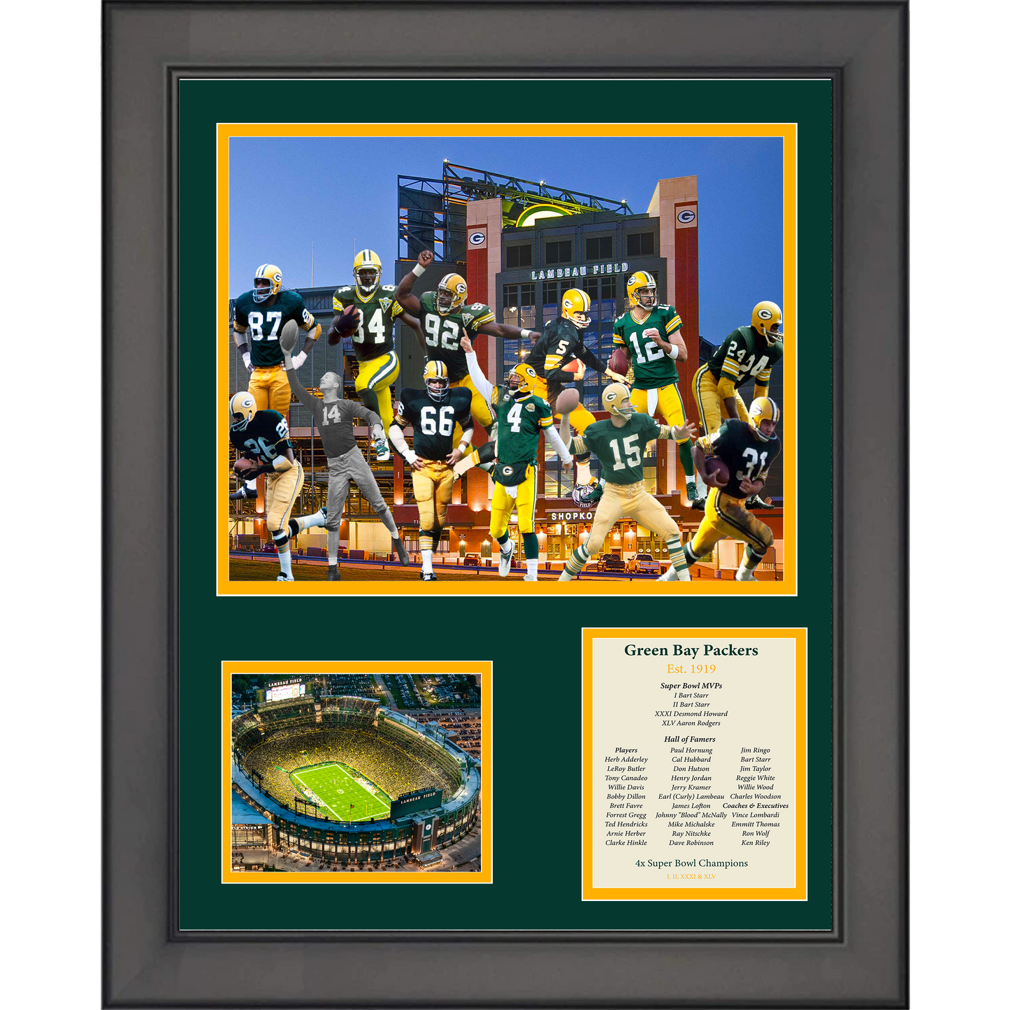 Framed All-Time Greats Legends 11"x14" Football Three Photo Collage