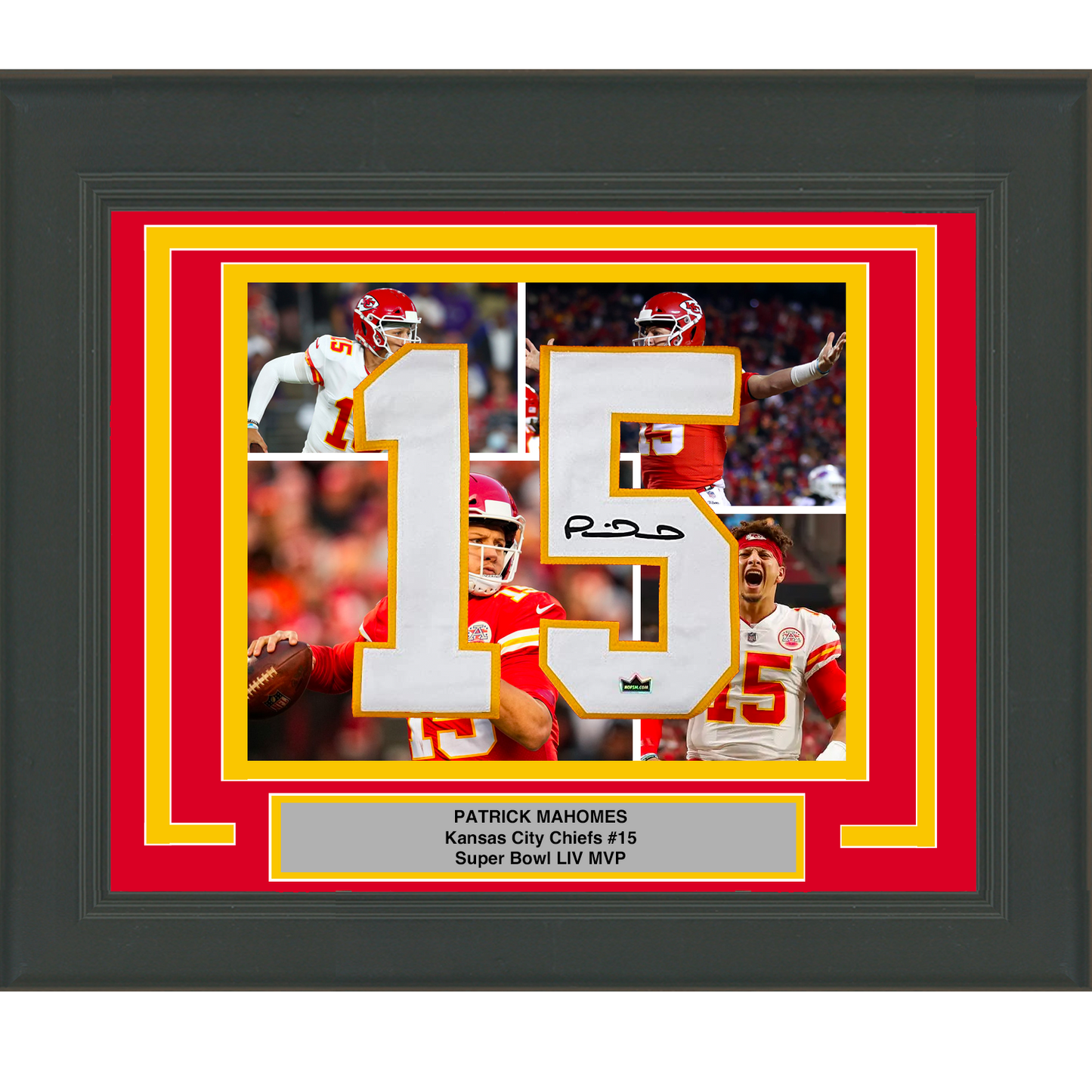Framed Patrick Mahomes Facsimile Autographed Jersey Number 23x21 Kansas City Chiefs Reprint Laser Auto Football Photo