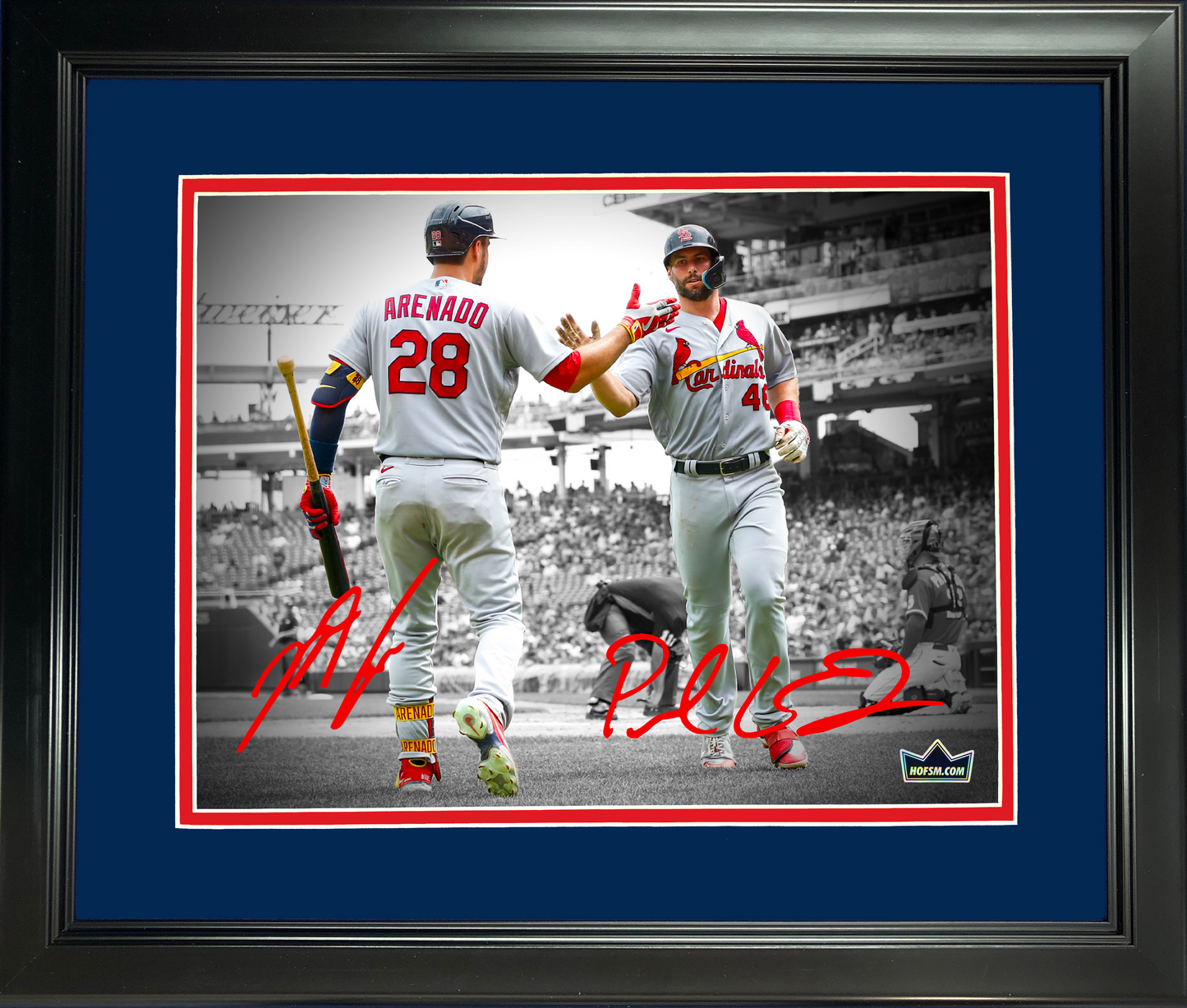 Framed Paul Goldschmidt Nolan Arenado Dual St. Louis Cardinals Facsimile Laser Engraved Signature Auto 11"x14" Baseball Photo HOFSM Holo