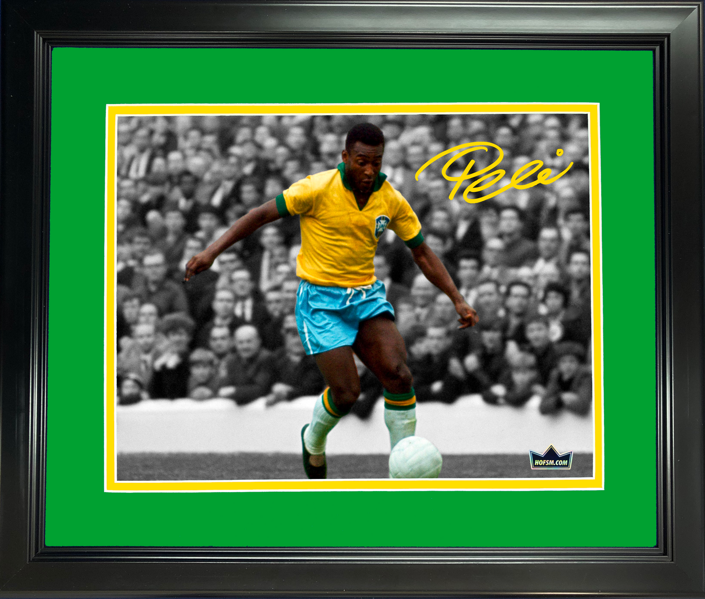 Framed Pele Brazil World Cup Champions Facsimile Laser Engraved Signature Auto 11"x14" Soccer Photo HOFSM Holo