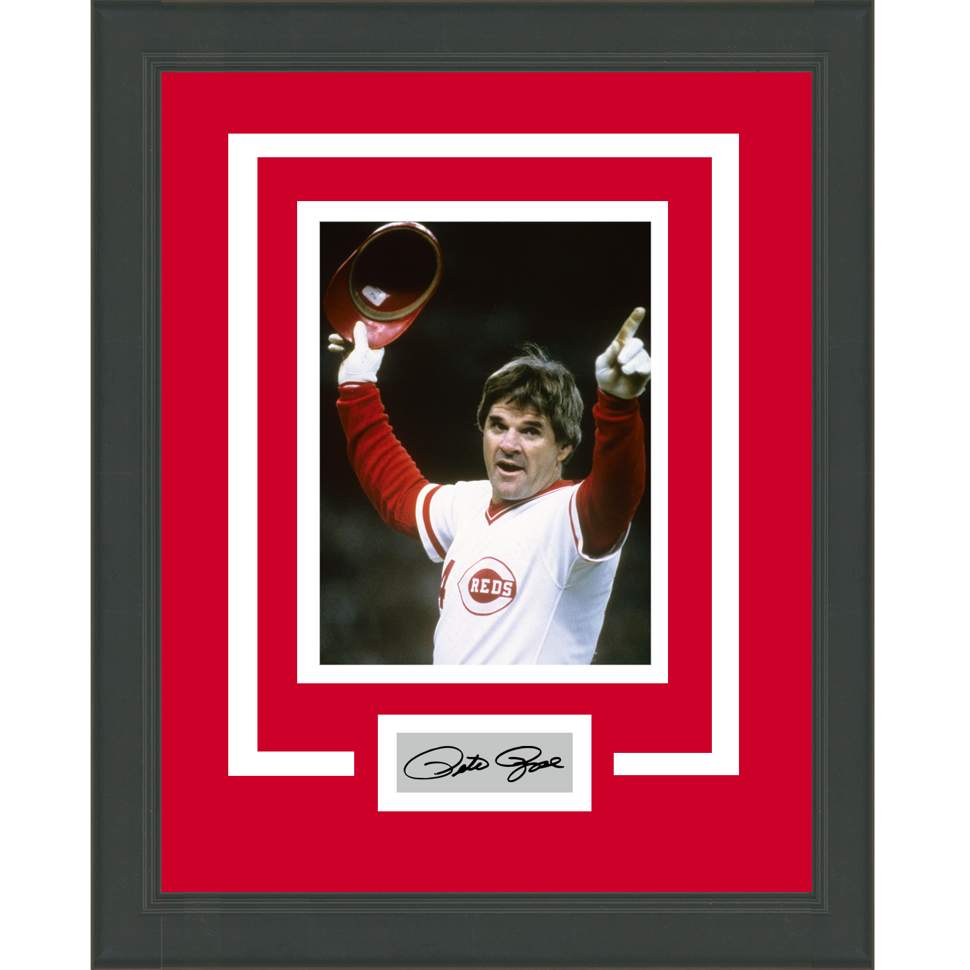 Framed Pete Rose Facsimile Laser Engraved Signature Auto Cincinnati Reds 11x14 Baseball Photo