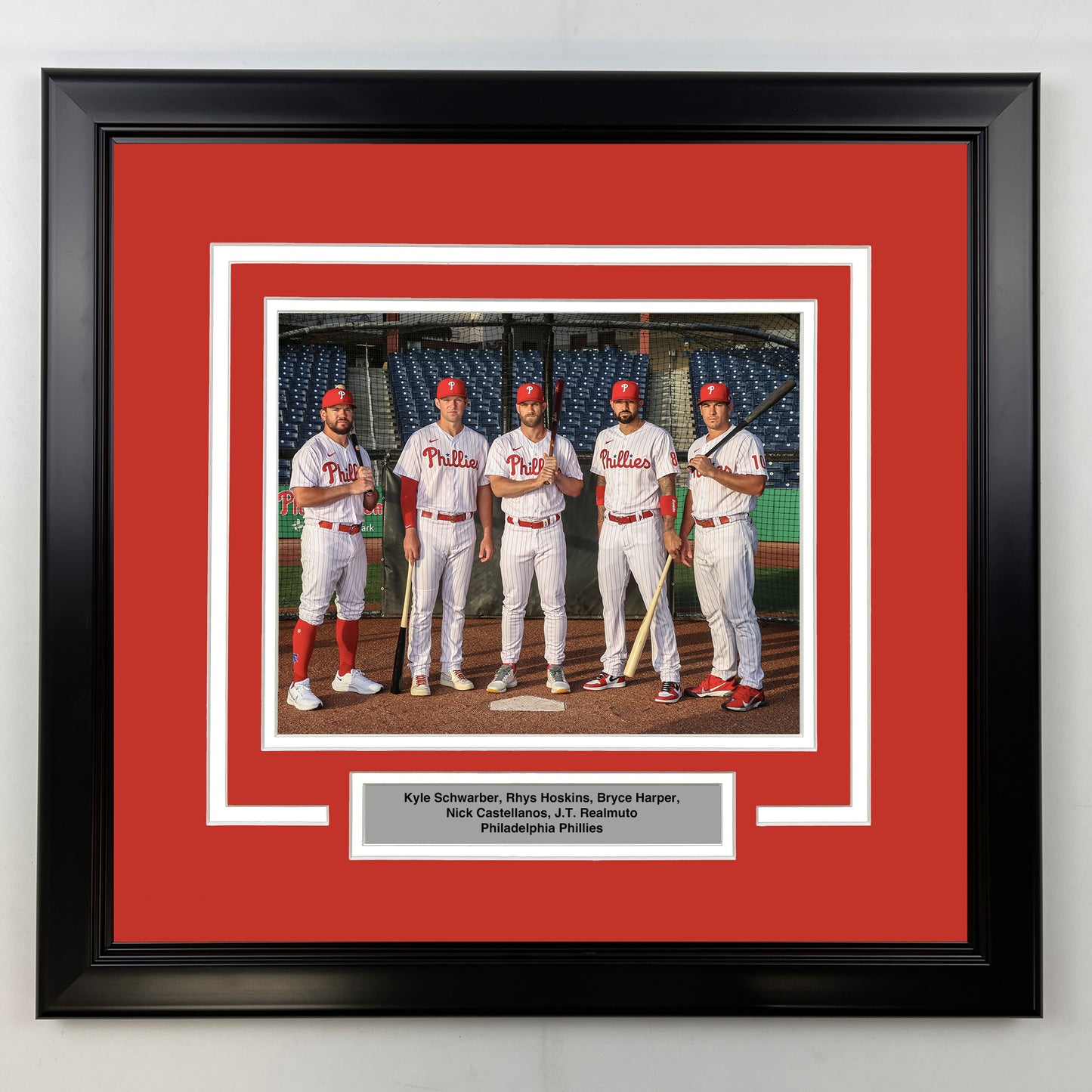 Framed Schwarber, Hoskins, Harper, Castellanos, Realmuto Philadelphia Phillies 8x10 Baseball Photo