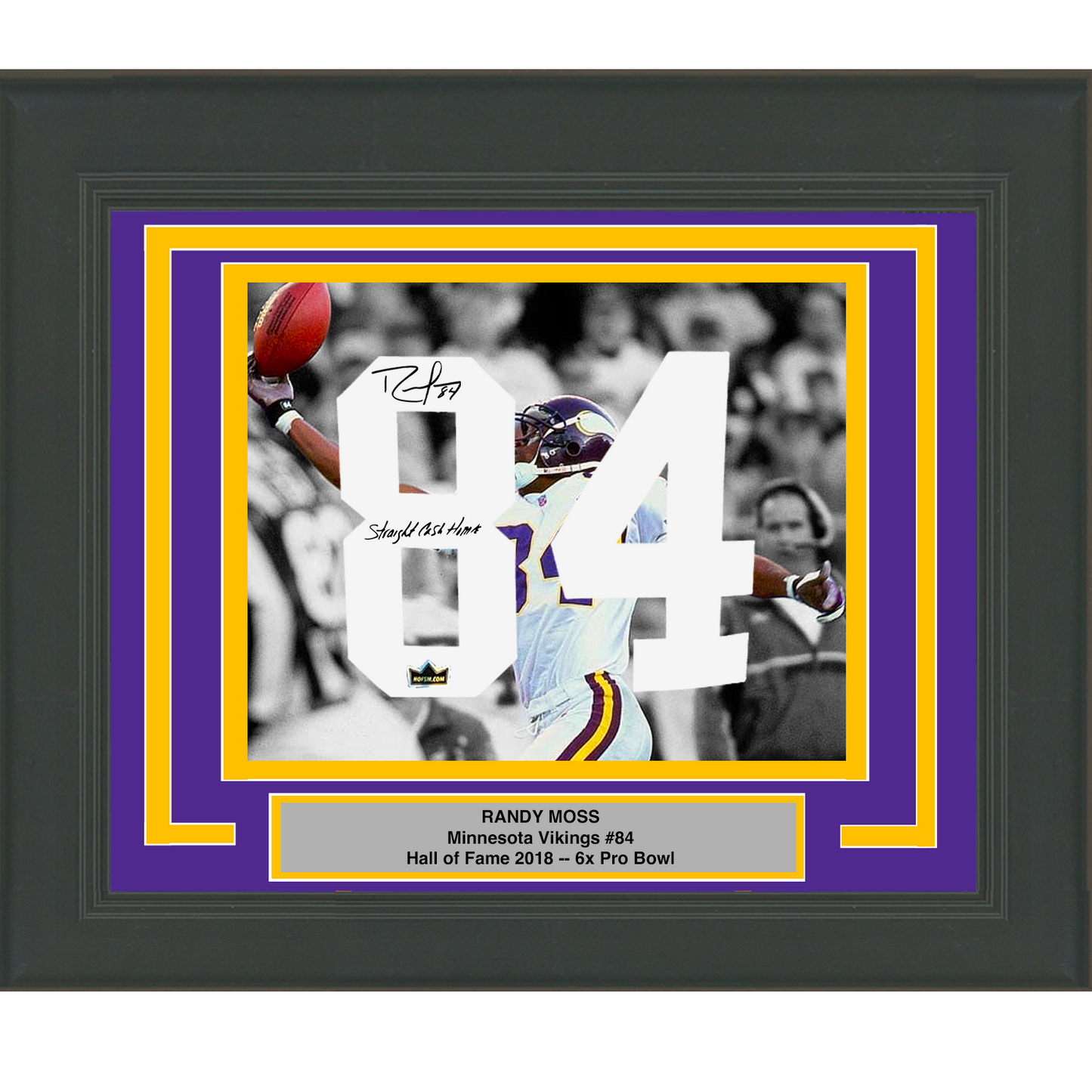 Framed Randy Moss Facsimile Autographed Inscribed Jersey Number 23x21 Minnesota Vikings Reprint Laser Auto Football Photo