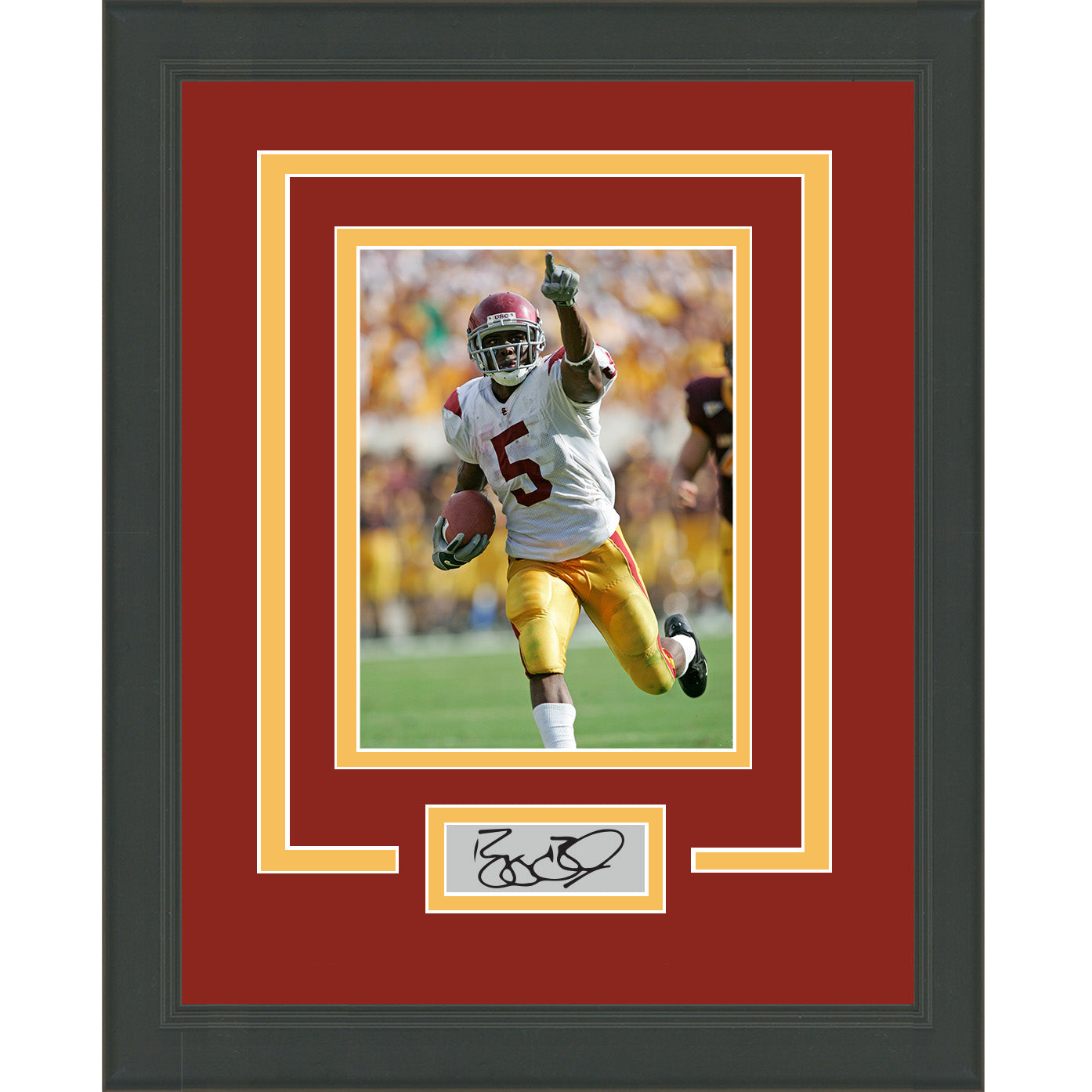 Framed Reggie Bush Facsimile Laser Engraved Signature Auto USC Trojans 11x14 Football Photo