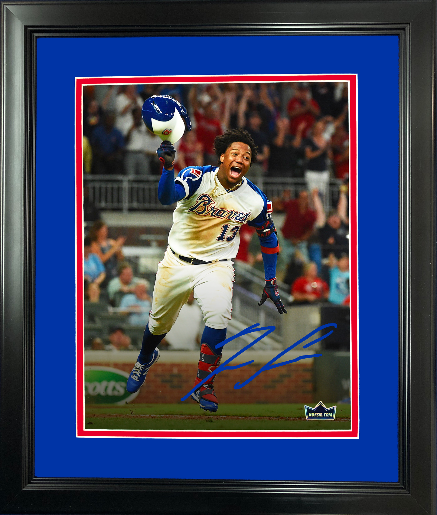 Framed Ronald Acuna Jr Atlanta Braves Facsimile Laser Engraved Signature Auto 11"x14"Baseball Photo HOFSM Holo