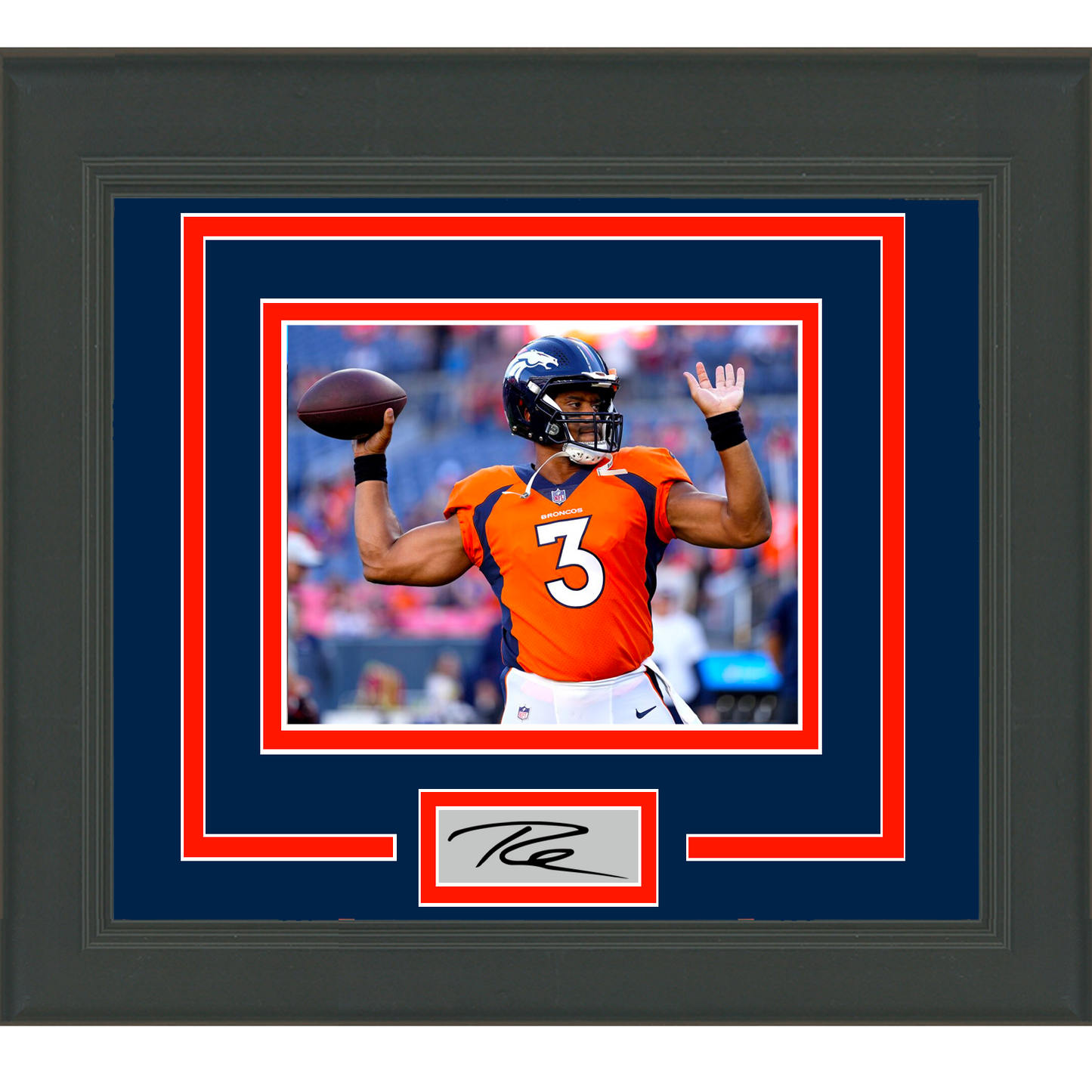 Framed Russell Wilson Facsimile Laser Engraved Signature Auto Denver Broncos 11x14 Football Photo