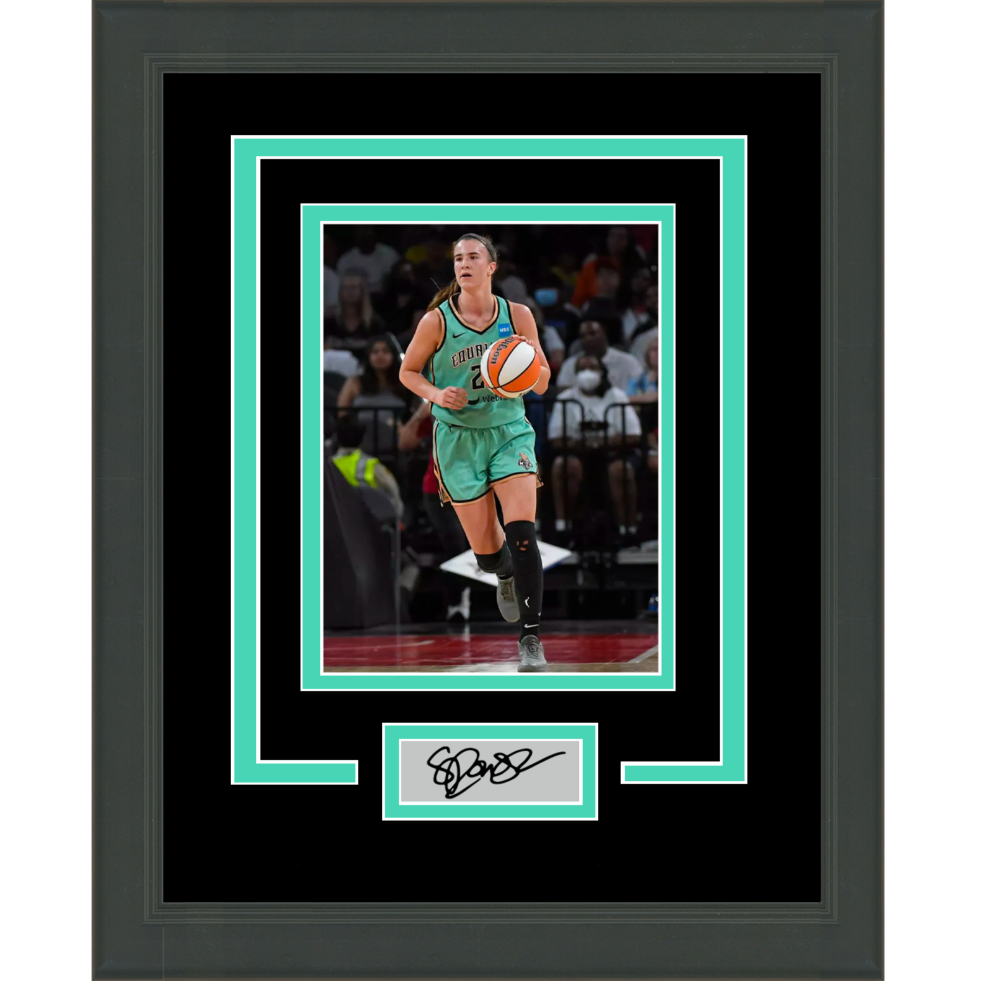 Framed Sabrina Ionescu Facsimile Laser Engraved Signature Auto New York Liberty 11x14 Basketball Photo