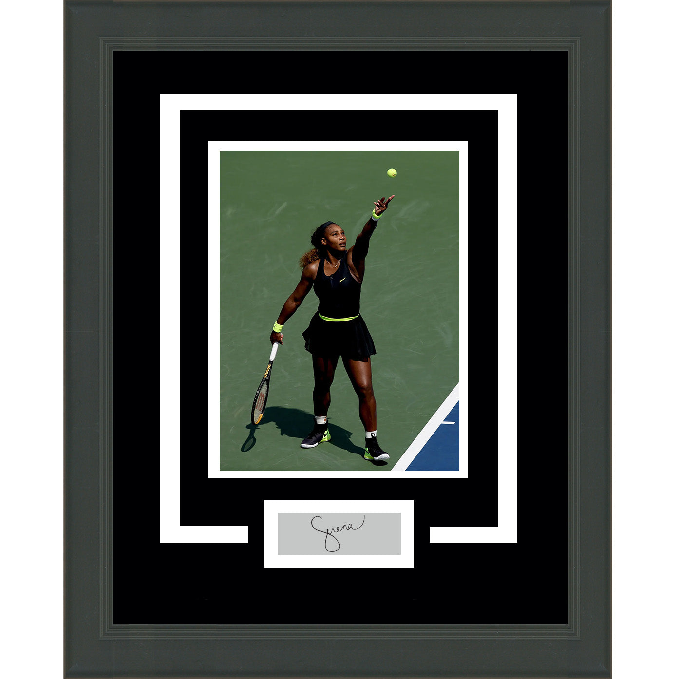 Framed Serena Williams Facsimile Laser Engraved Signature Auto 11x14 Tennis Photo