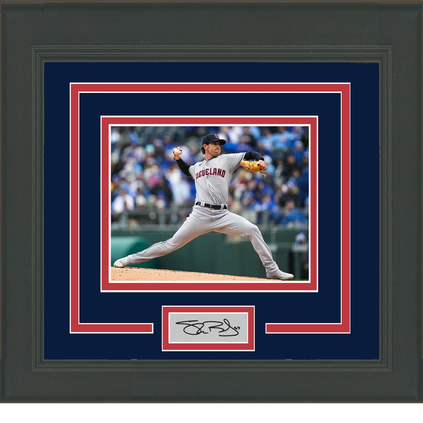 Framed Shane Bieber Facsimile Laser Engraved Signature Auto Cleveland Guardians 11x14 Baseball Photo