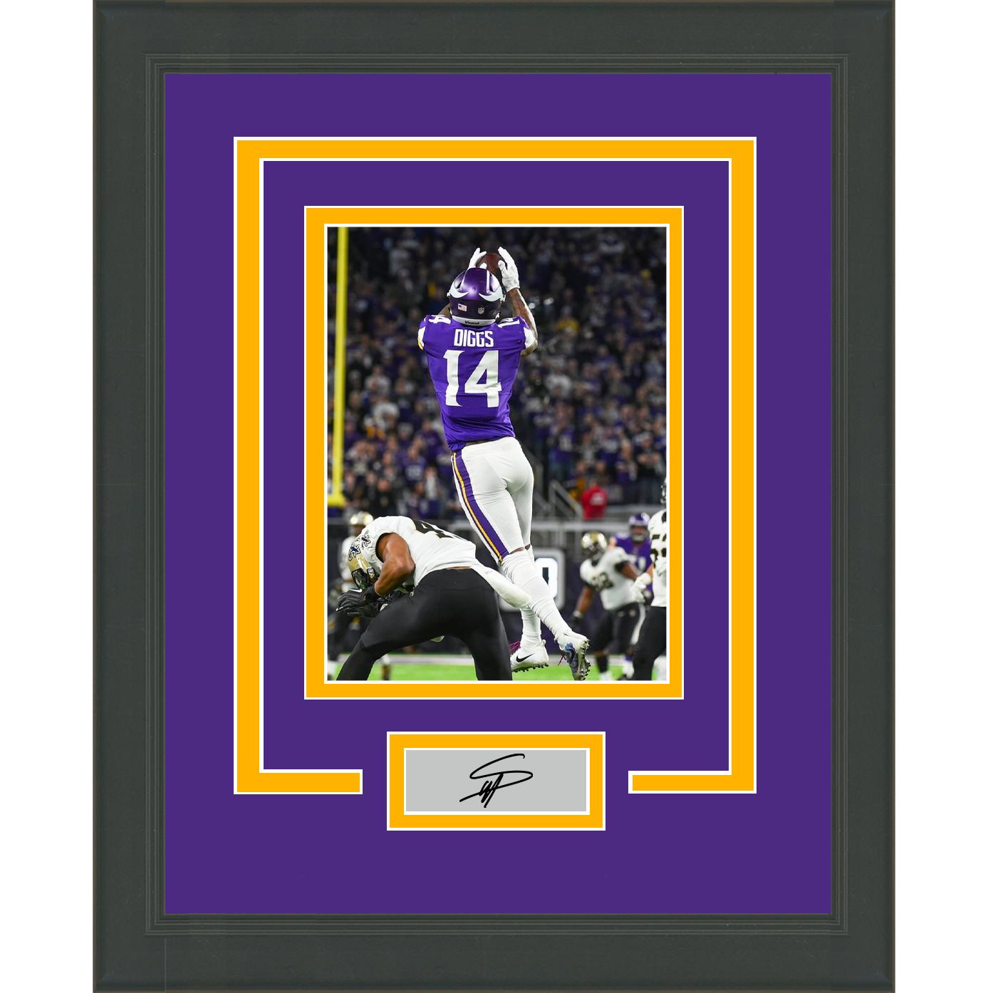 Framed Stefon Diggs Facsimile Laser Engraved Signature Auto Minnesota Vikings 11x14 Football Photo