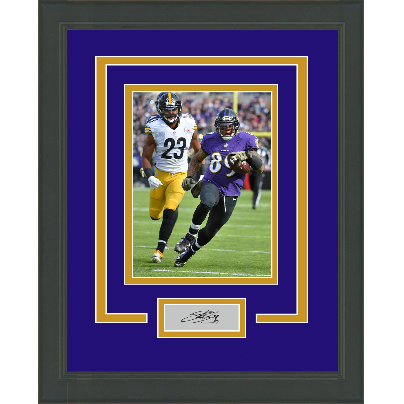 Framed Steve Smith Sr. Facsimile Laser Engraved Signature Auto Baltimore Ravens 11x14 Football Photo