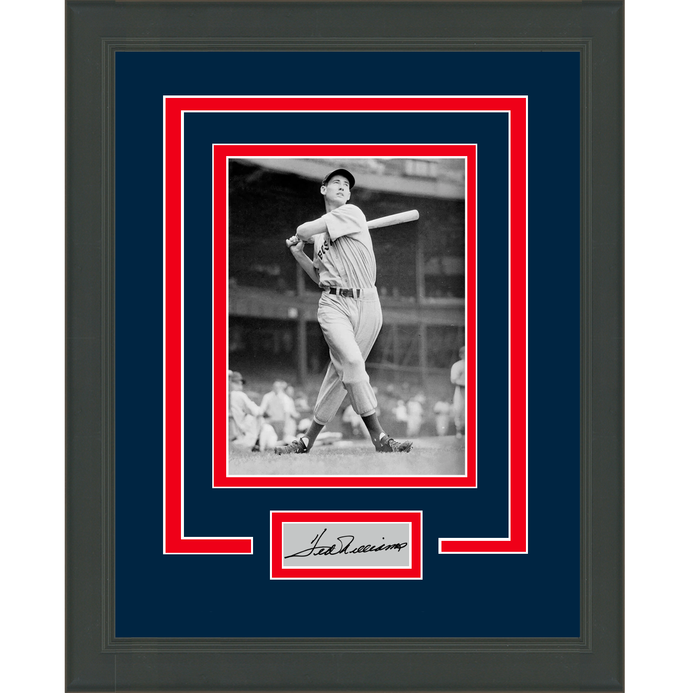 Framed Ted Williams Facsimile Laser Engraved Signature Auto Boston Red Sox 11x14 Baseball Photo