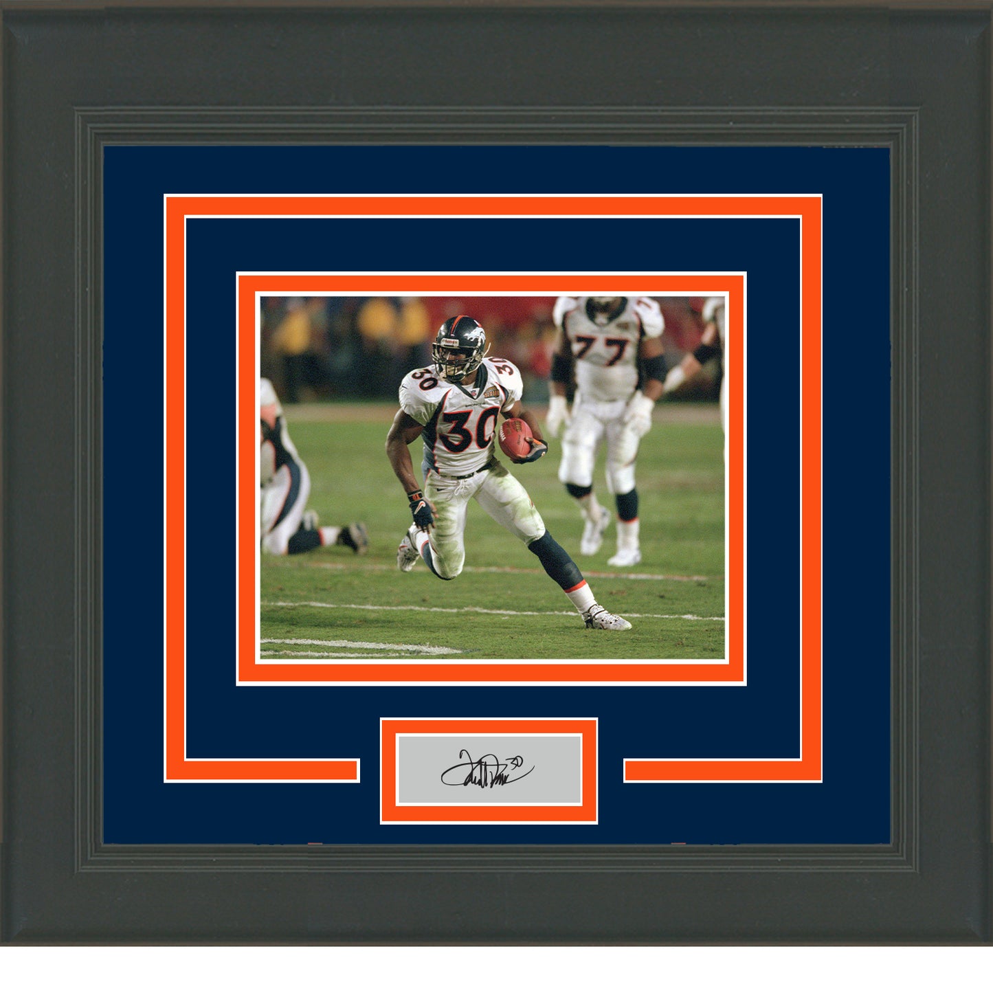 Framed Terrell Davis Facsimile Laser Engraved Signature Auto Denver Broncos 11x14 Football Photo