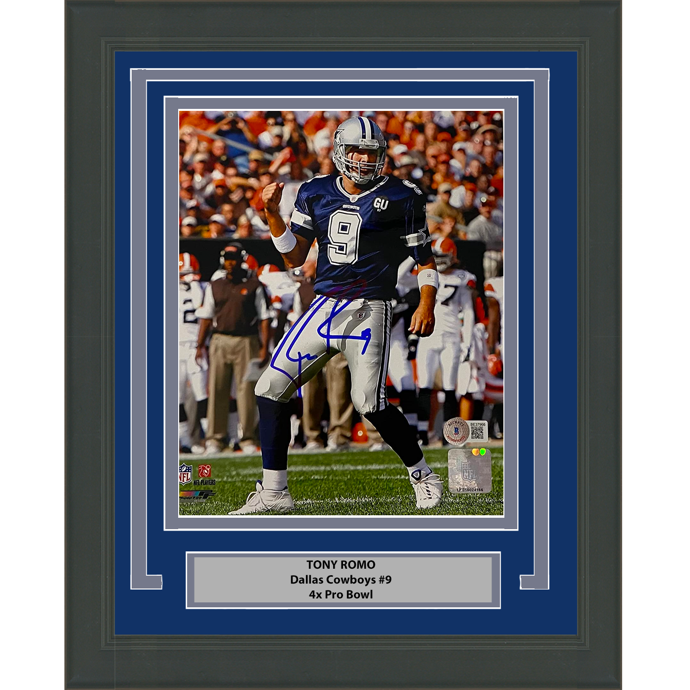 Framed Autographed/Signed Tony Romo Dallas Cowboys 8x10 Football Photo Beckett BAS COA #3