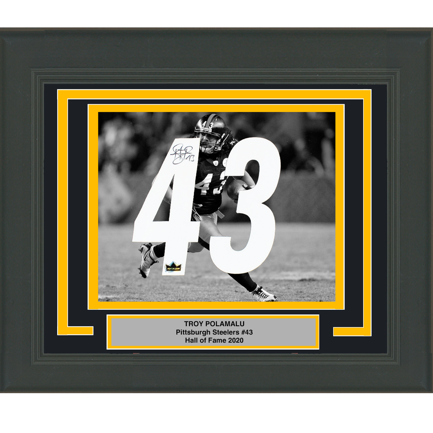 Framed Troy Polamalu Facsimile Autographed Jersey Number 23x21 Pittsburgh Steelers Reprint Laser Auto Football Photo