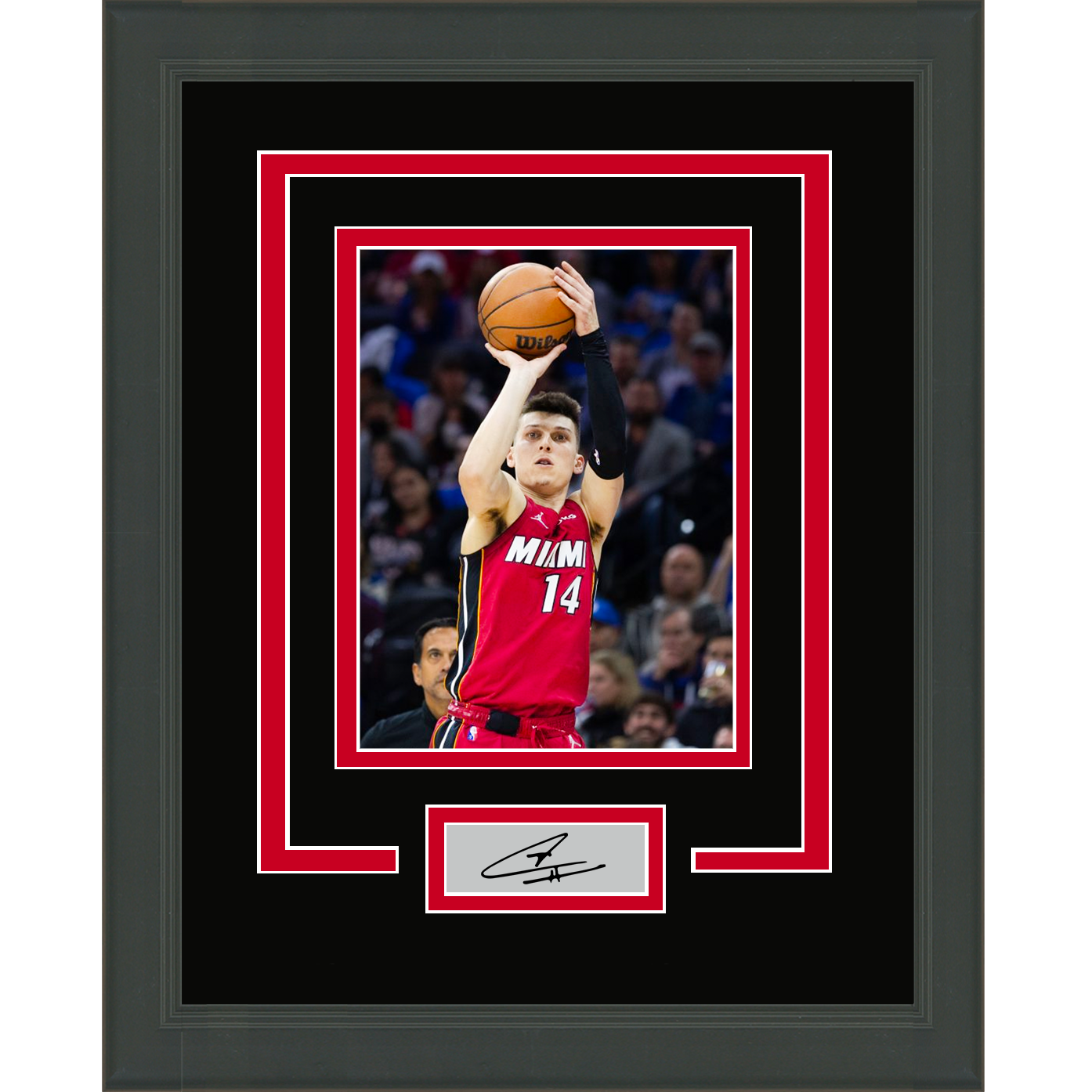 Framed Tyler Herro Facsimile Laser Engraved Signature Auto Miami Heat 11x14 Basketball Photo
