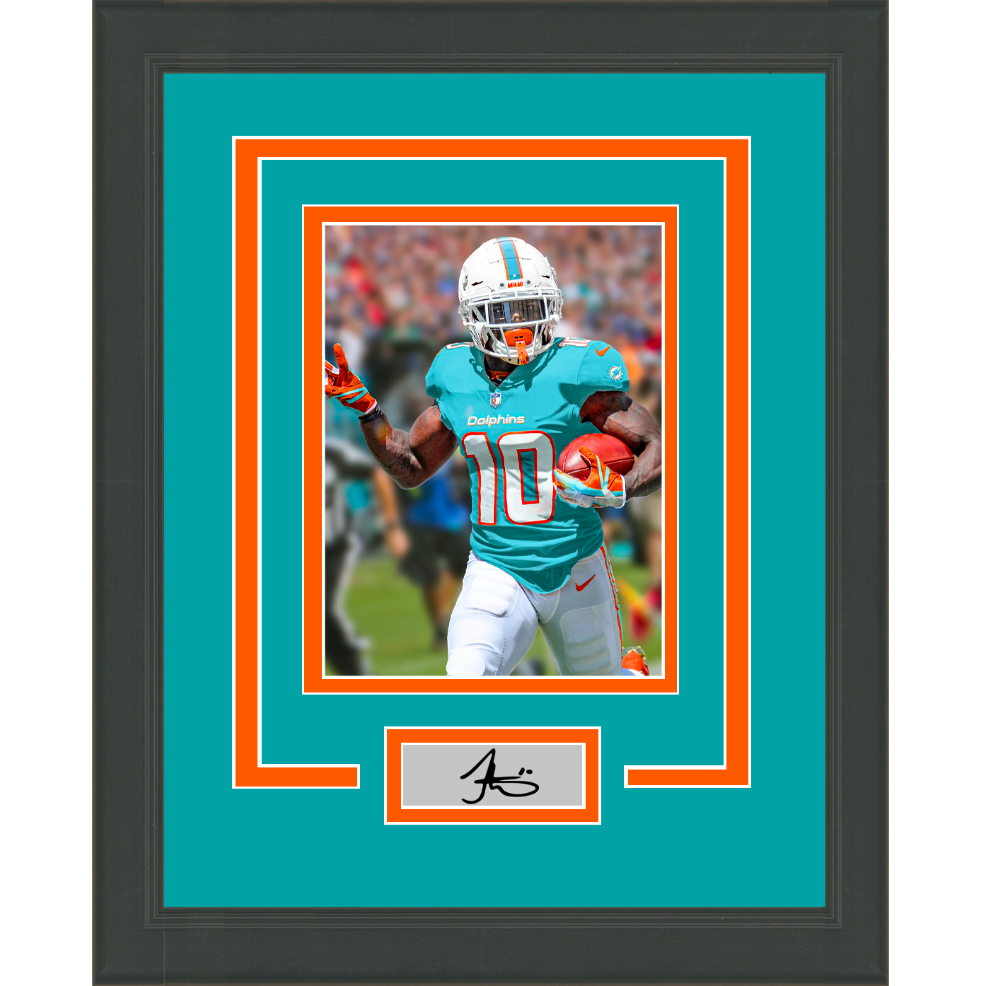 Framed Tyreek Hill Facsimile Laser Engraved Signature Auto Miami Dolphins 11x14 Football Photo