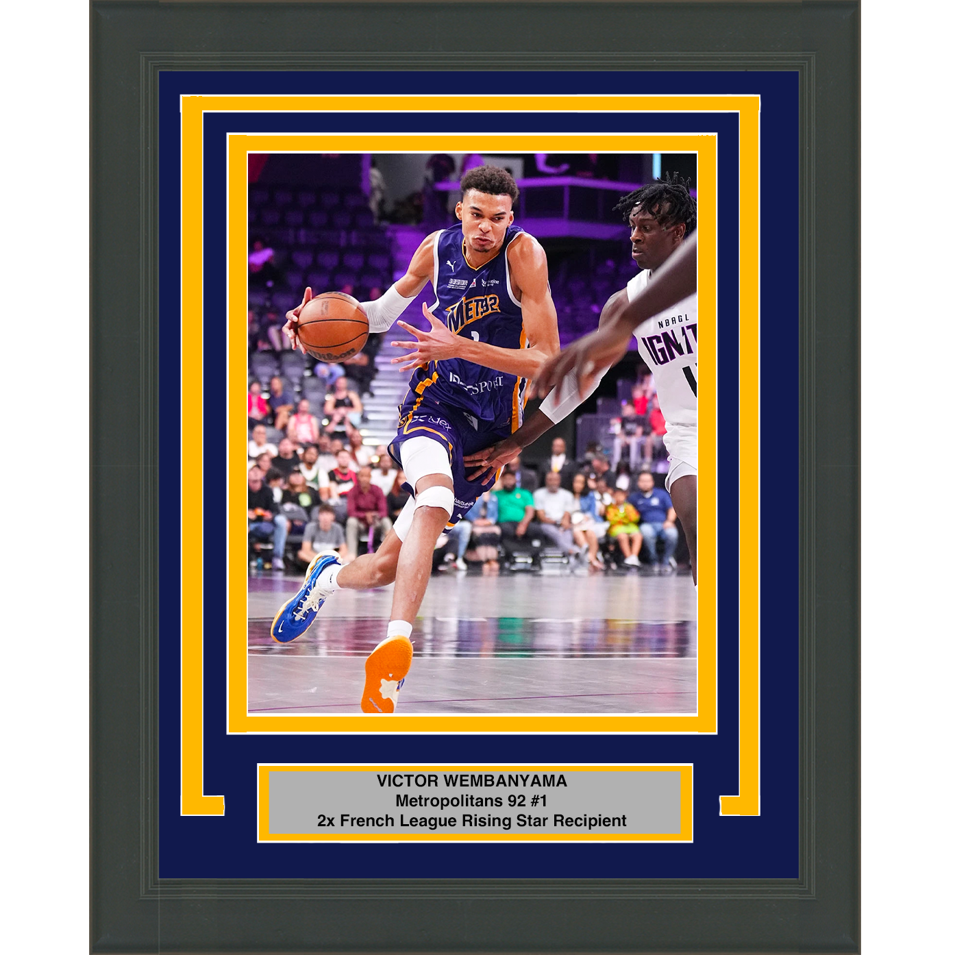 Framed Victor Wembanyama Metropolitans 92 8x10 Basketball Photo